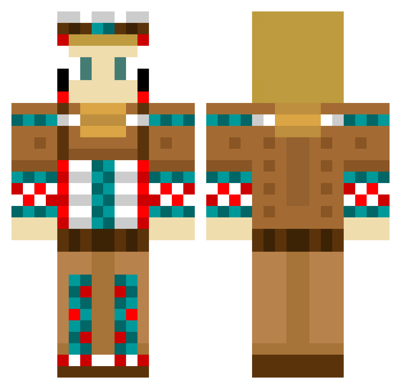 Jashto Minecraft skin, front and back view