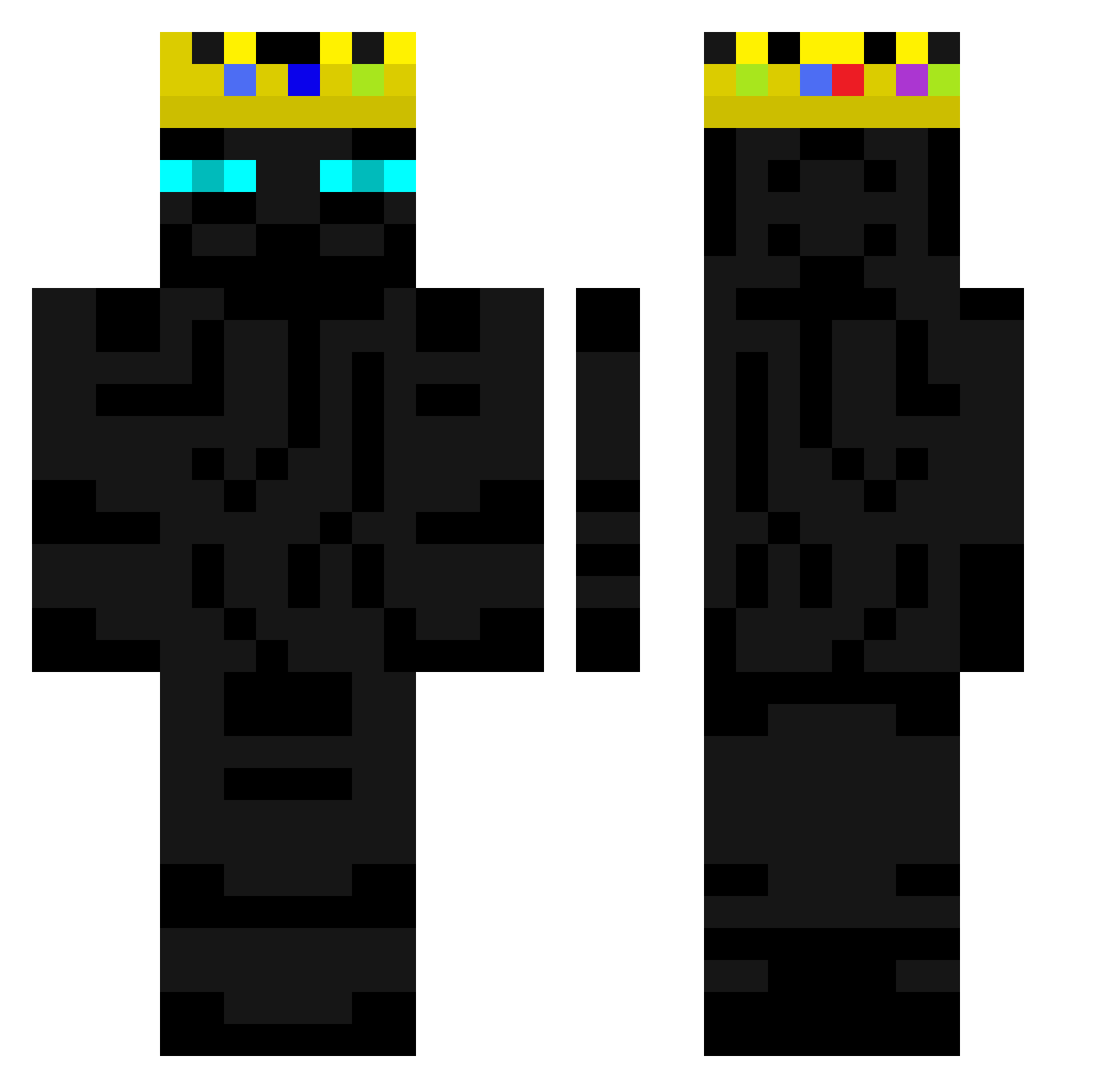 Fortnex92 Minecraft skin, front and back view