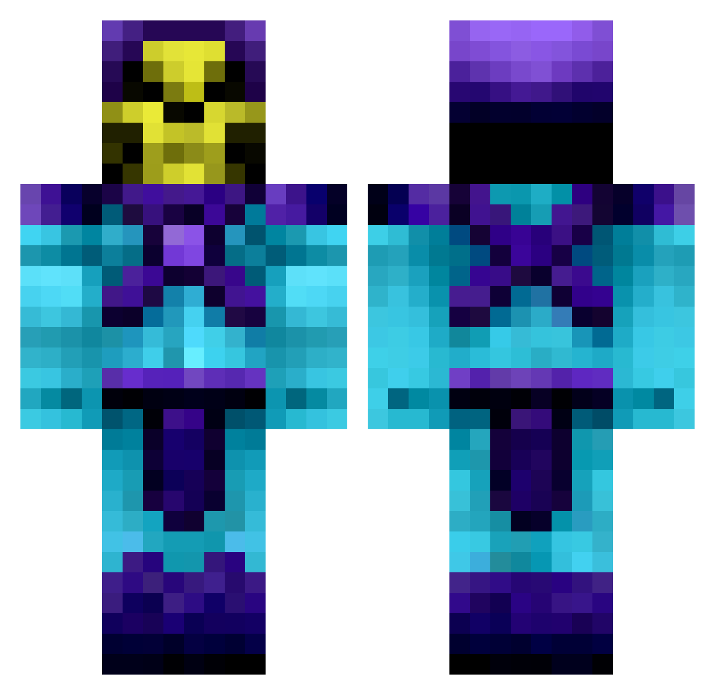 dano0 Minecraft skin, front and back view
