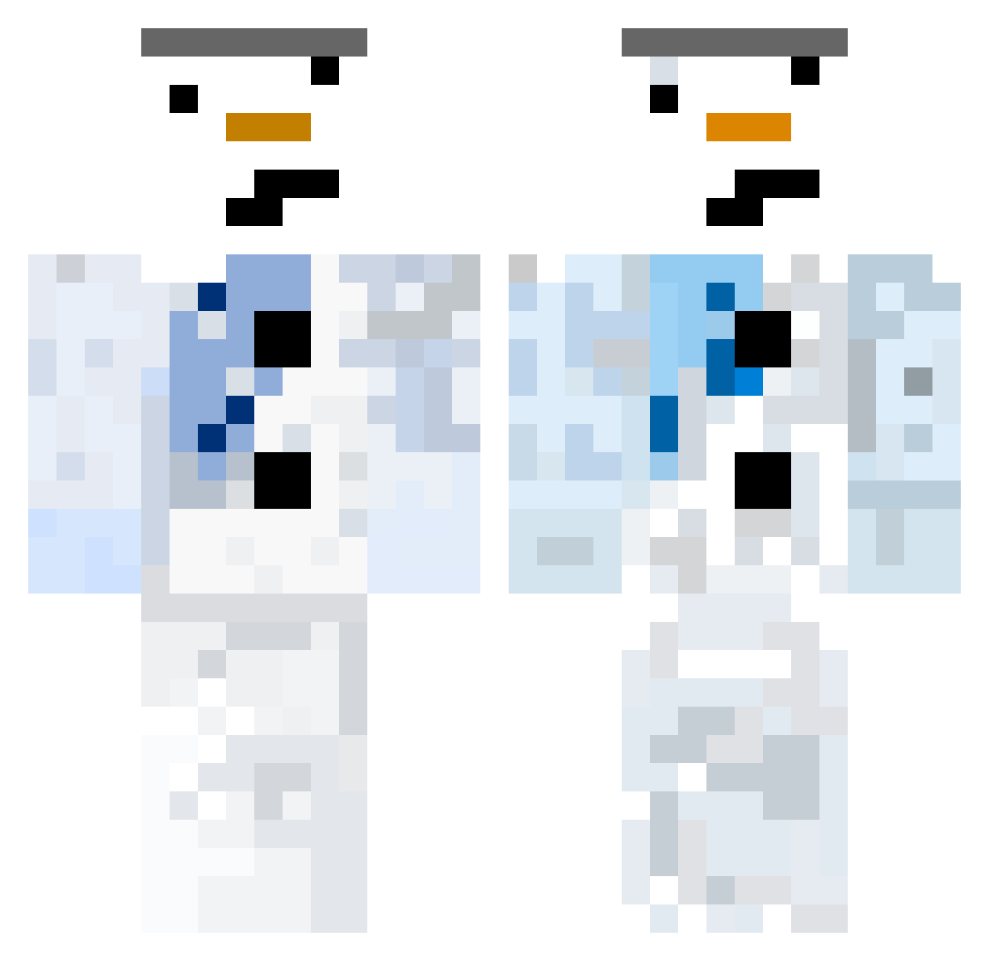 0lft Minecraft skin, front and back view