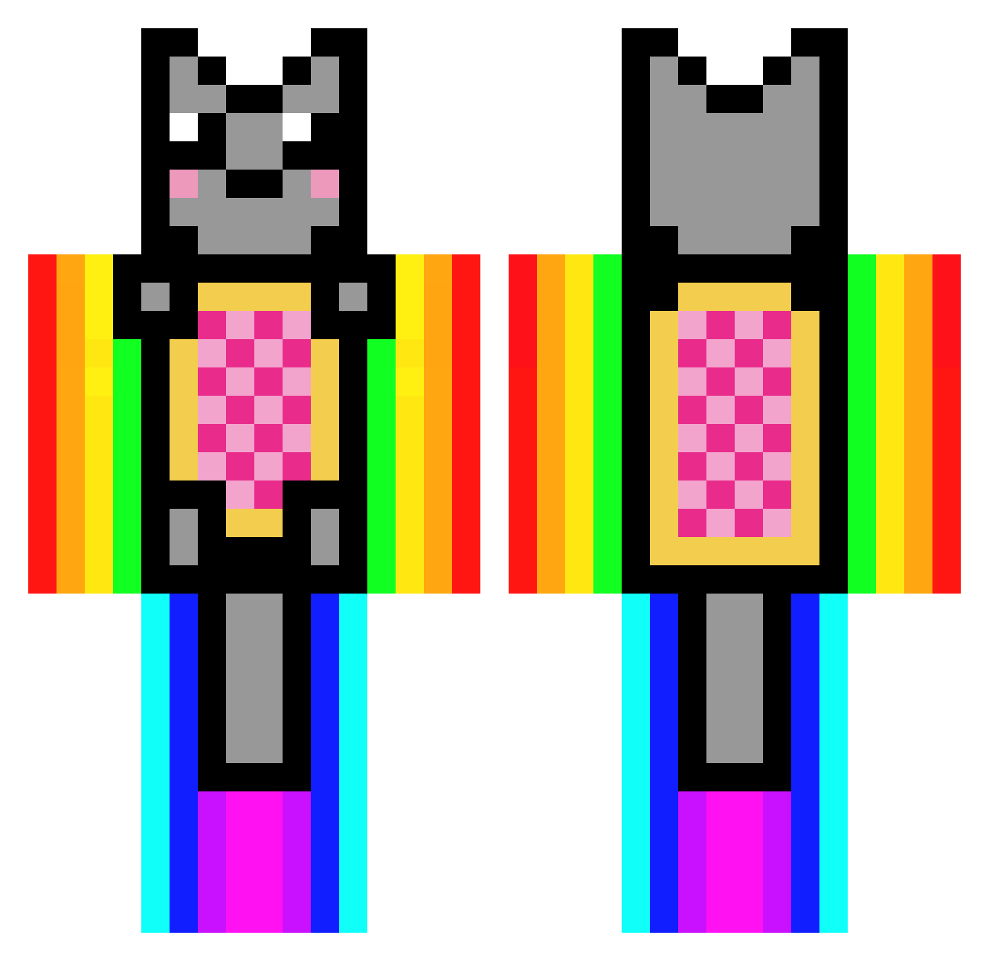 Viscidity Minecraft skin, front and back view