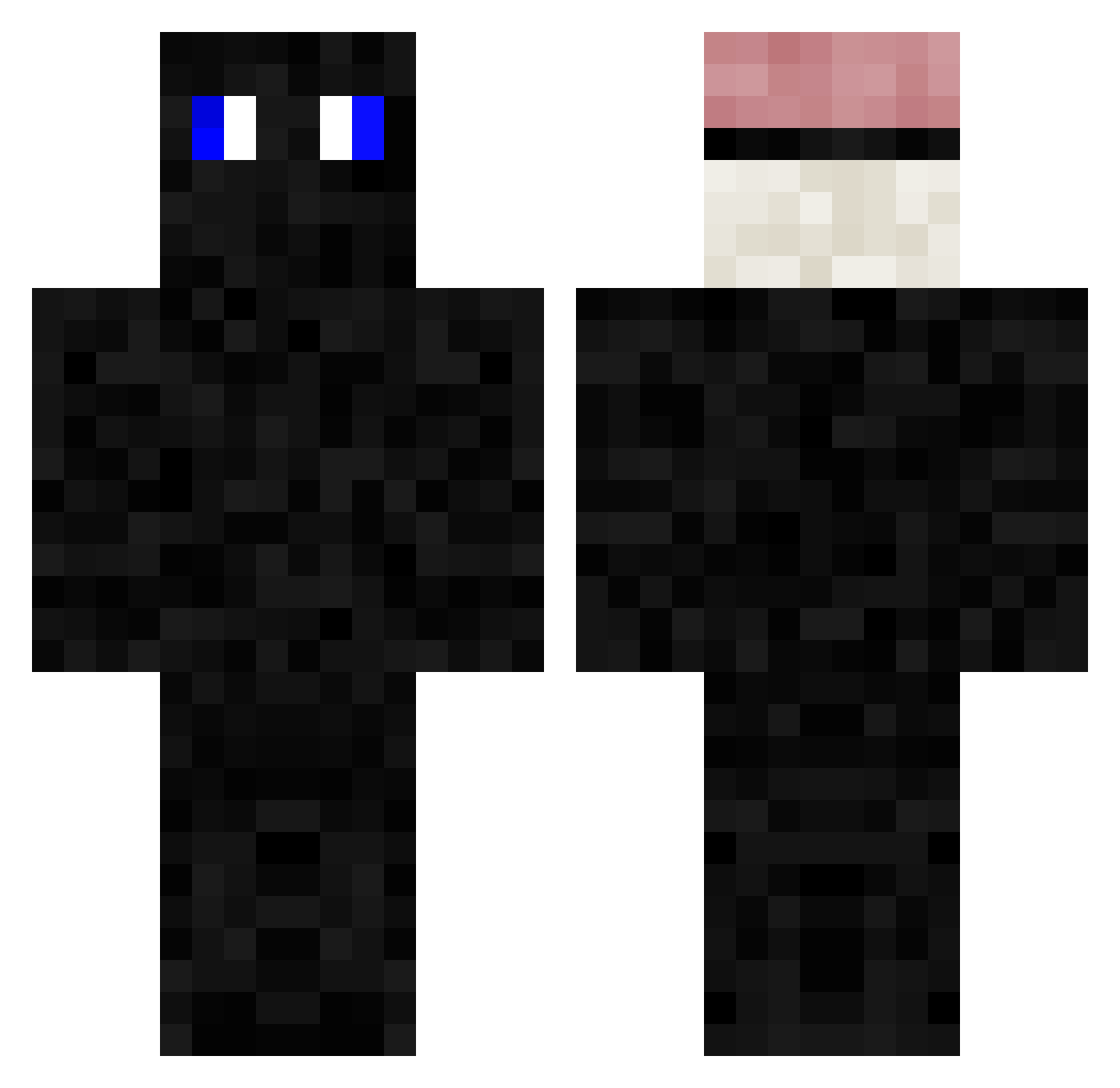 NotBlez Minecraft skin, front and back view