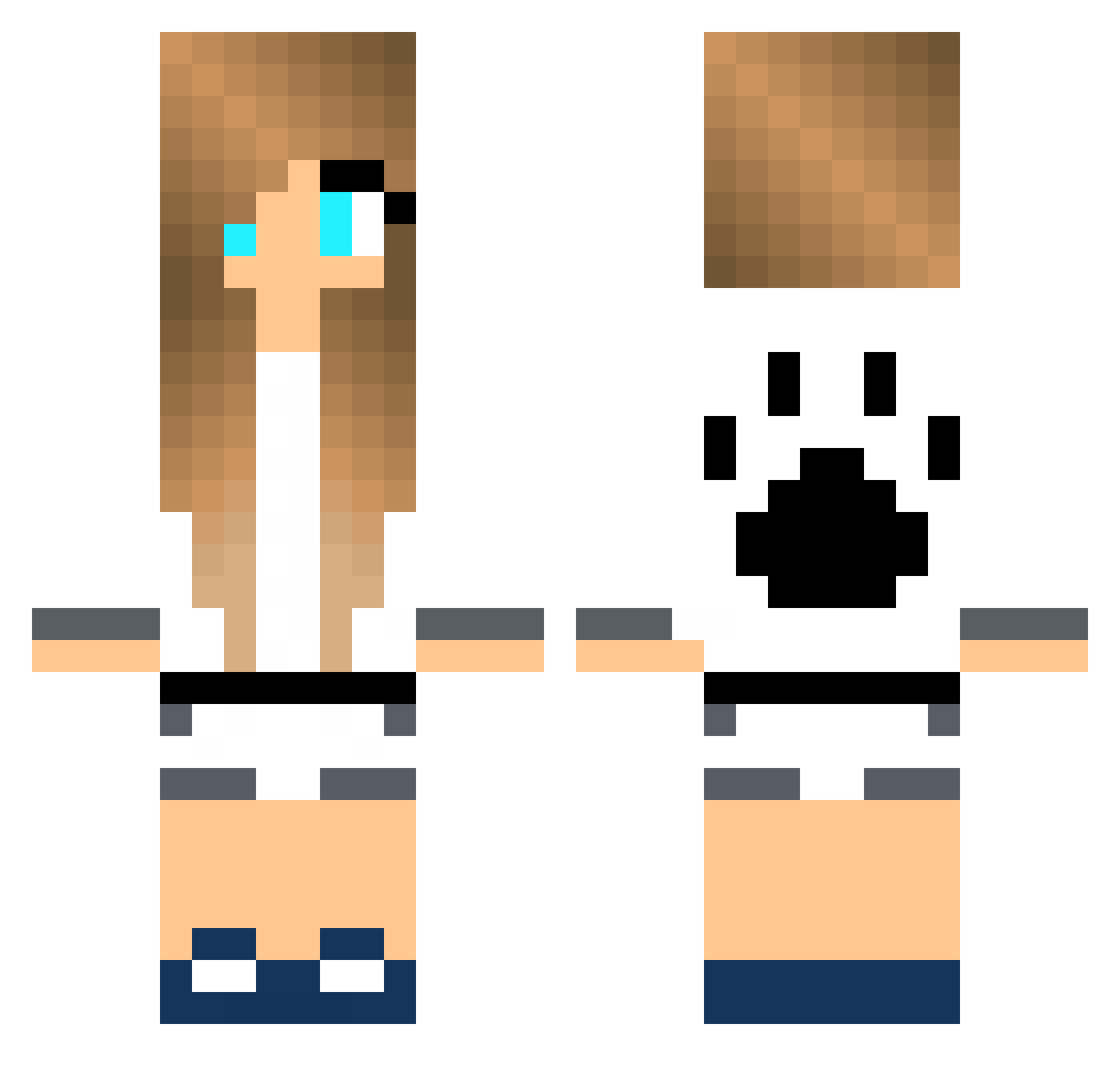 szopek Minecraft skin, front and back view