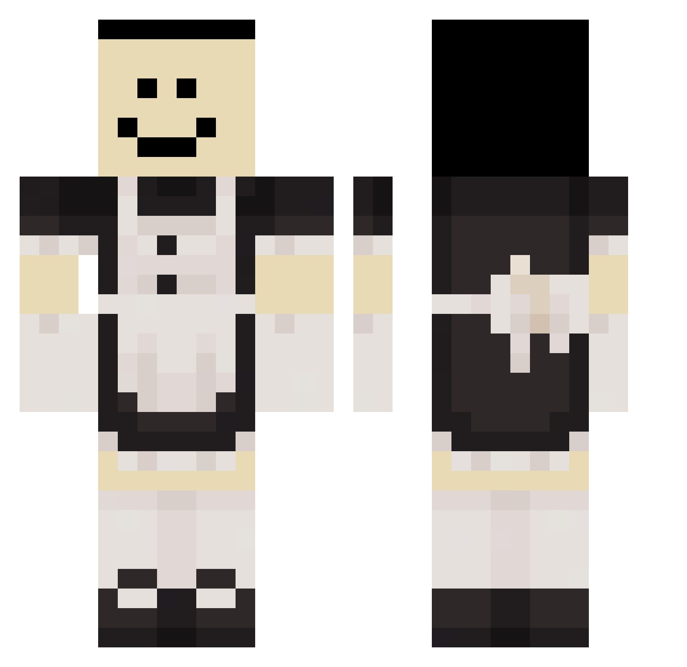 Tipkice Minecraft skin, front and back view