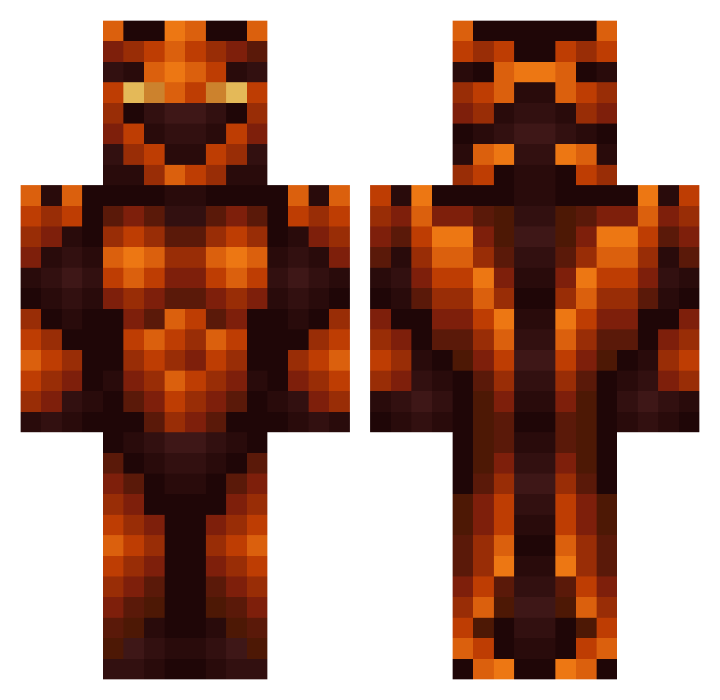 Choked Minecraft skin, front and back view
