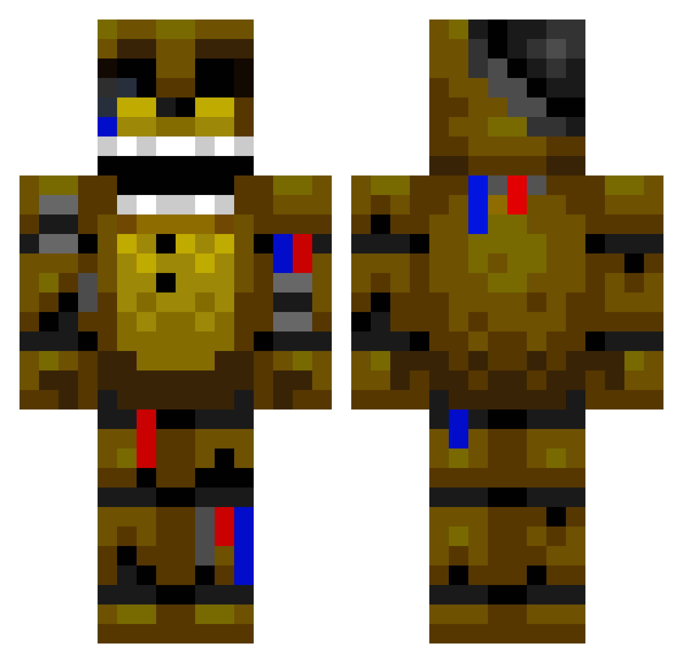 CaptainWinners Minecraft skin, front and back view