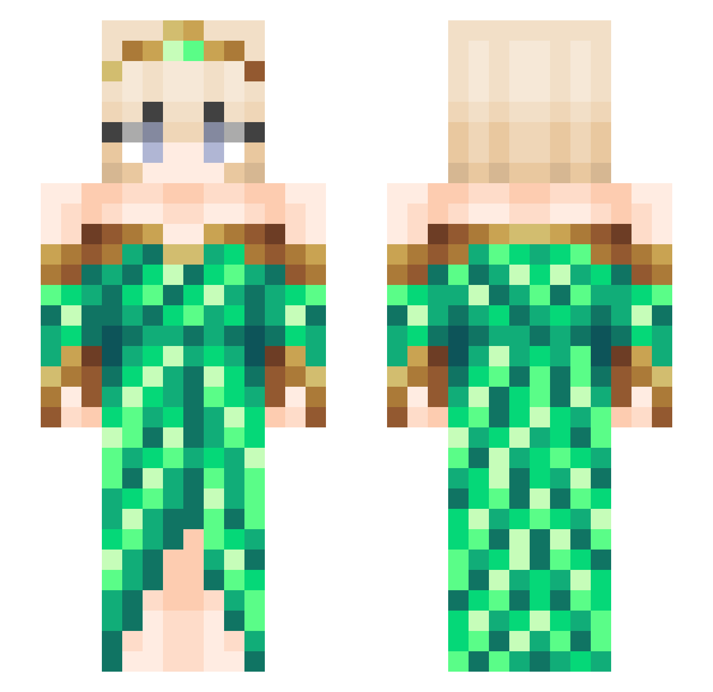 LadyCatherine16 Minecraft skin, front and back view