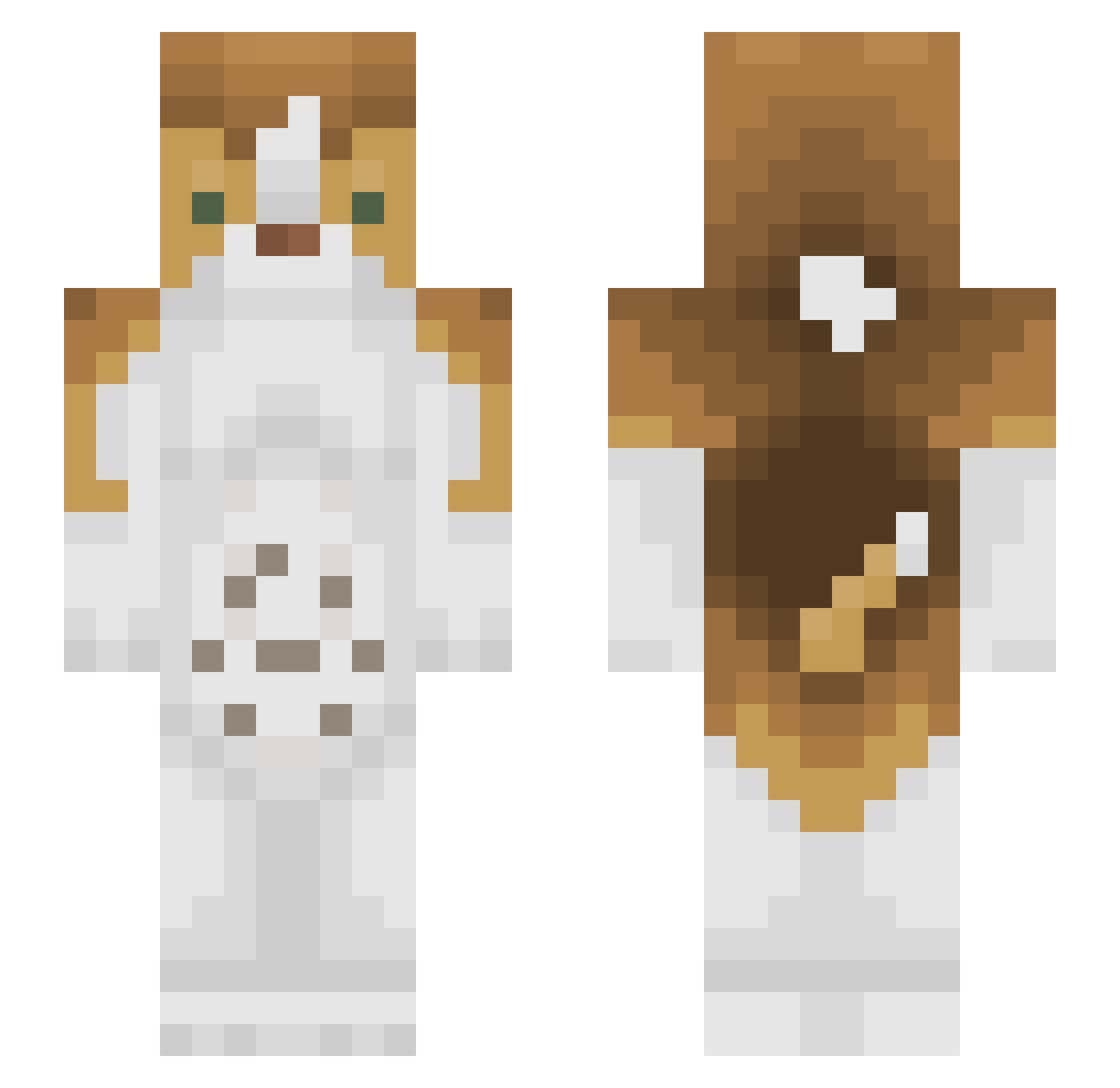 MePicaLaCaca Minecraft skin, front and back view