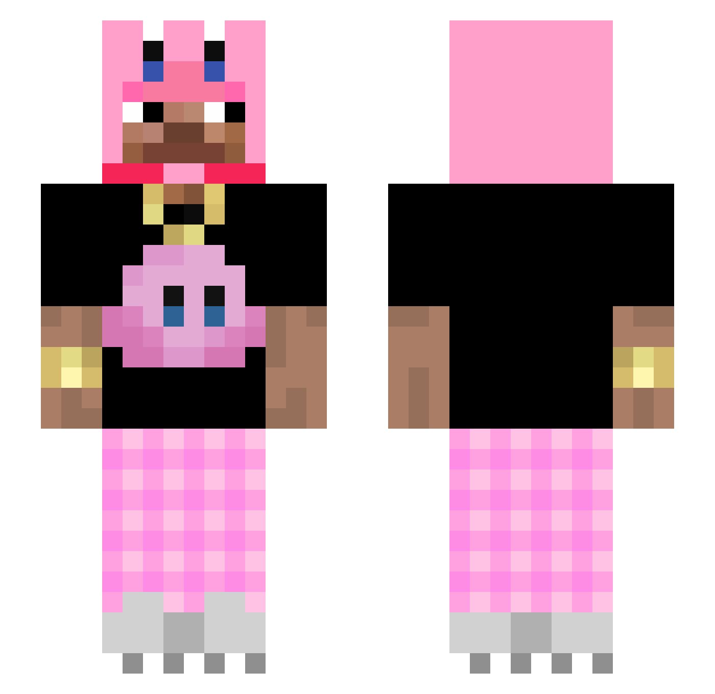 Shyaw0 Minecraft skin, front and back view