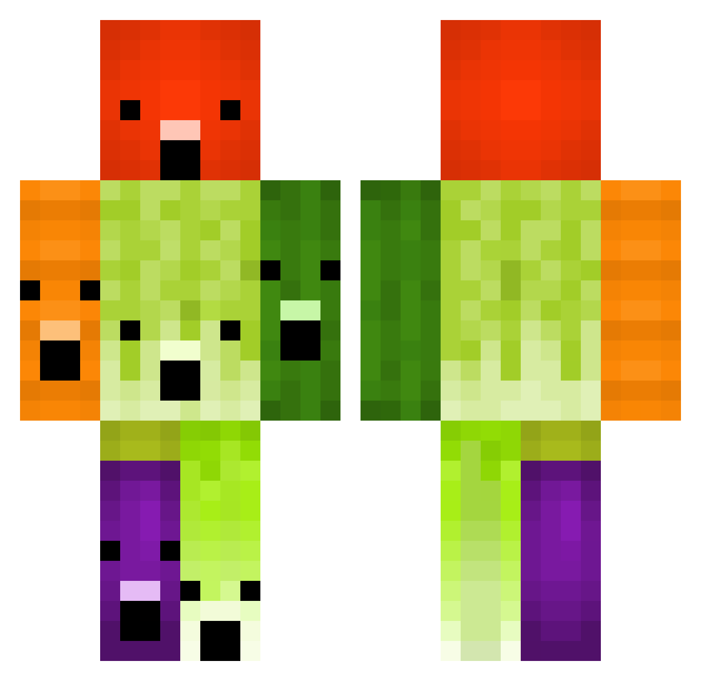 Joggun Minecraft skin, front and back view