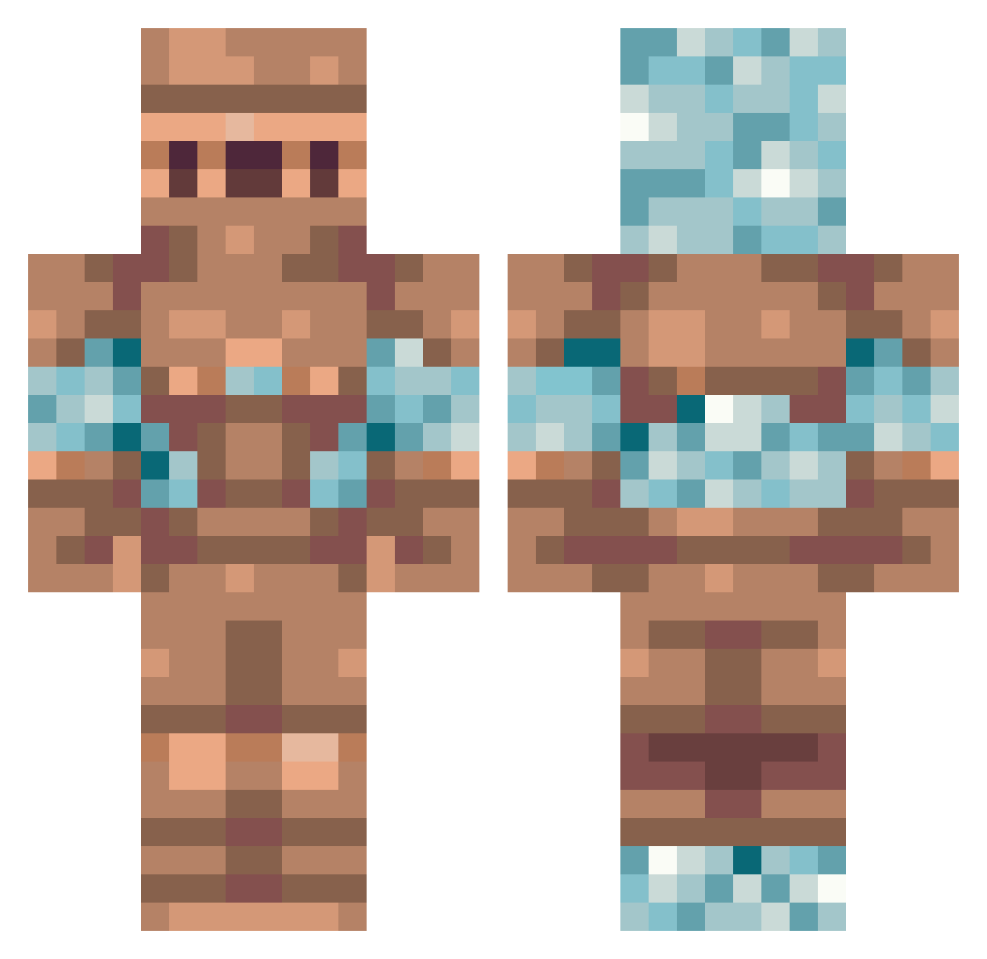 Pengy2356 Minecraft skin, front and back view