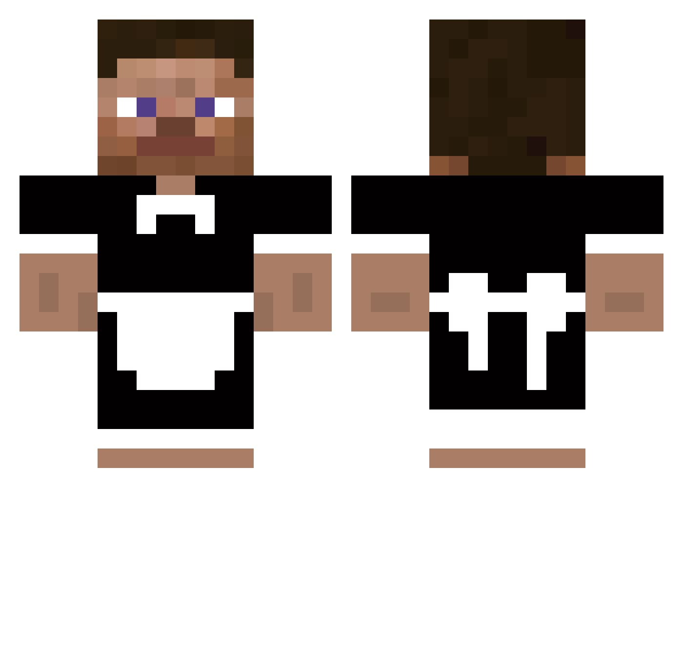 xdhxdh Minecraft skin, front and back view