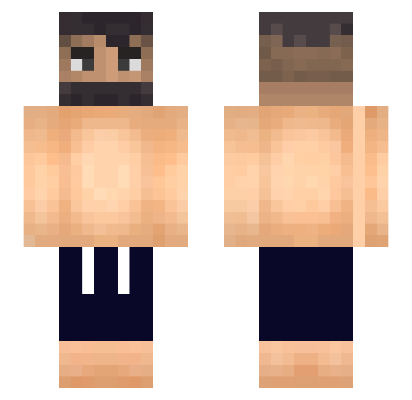 niconator2000 Minecraft skin, front and back view