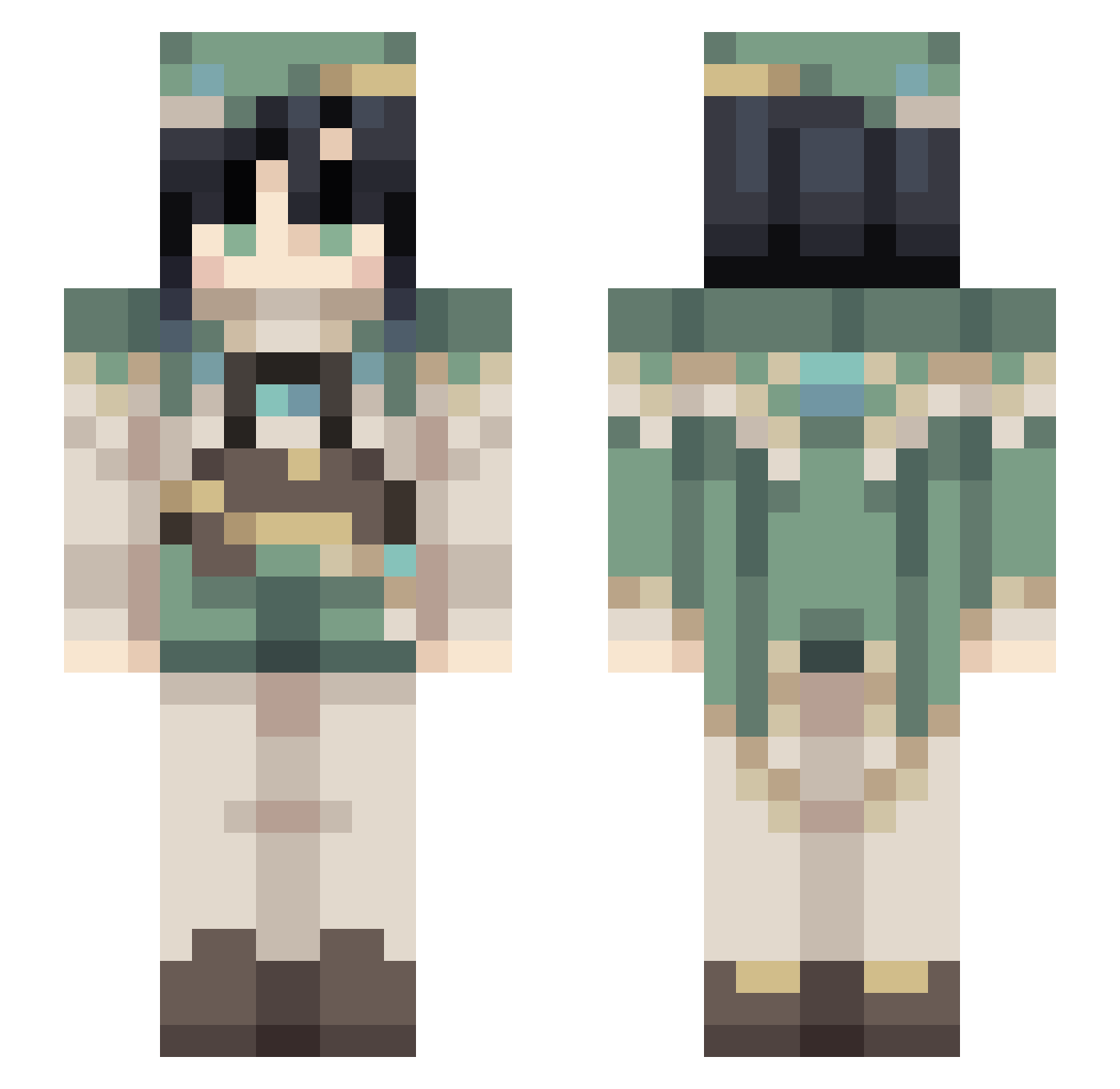 Fomashe Minecraft skin, front and back view