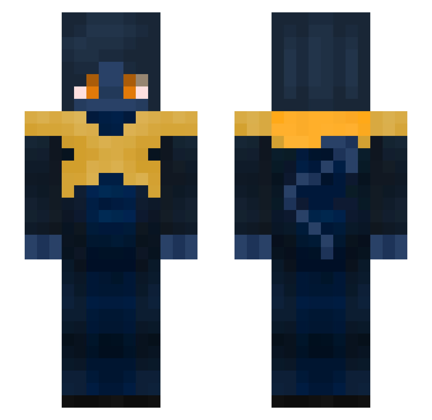 Xikers Minecraft skin, front and back view