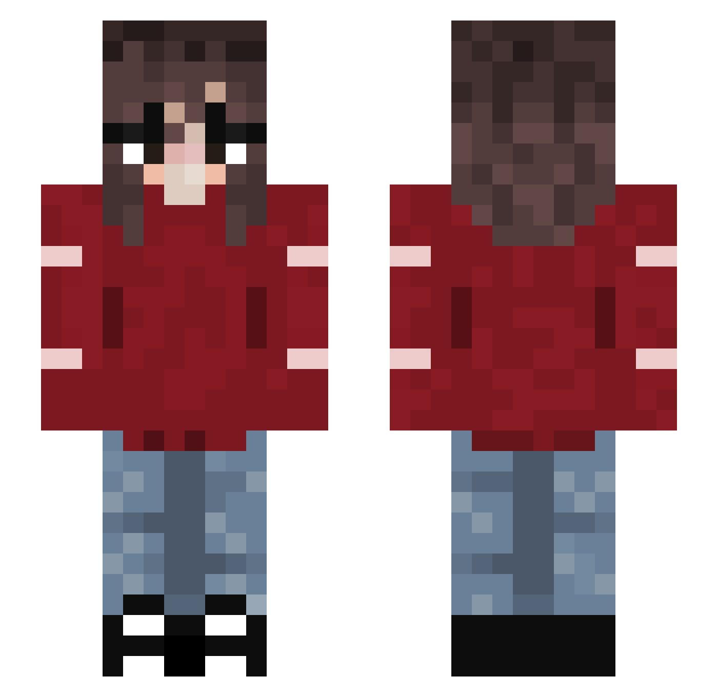 x7Melody7x Minecraft skin, front and back view