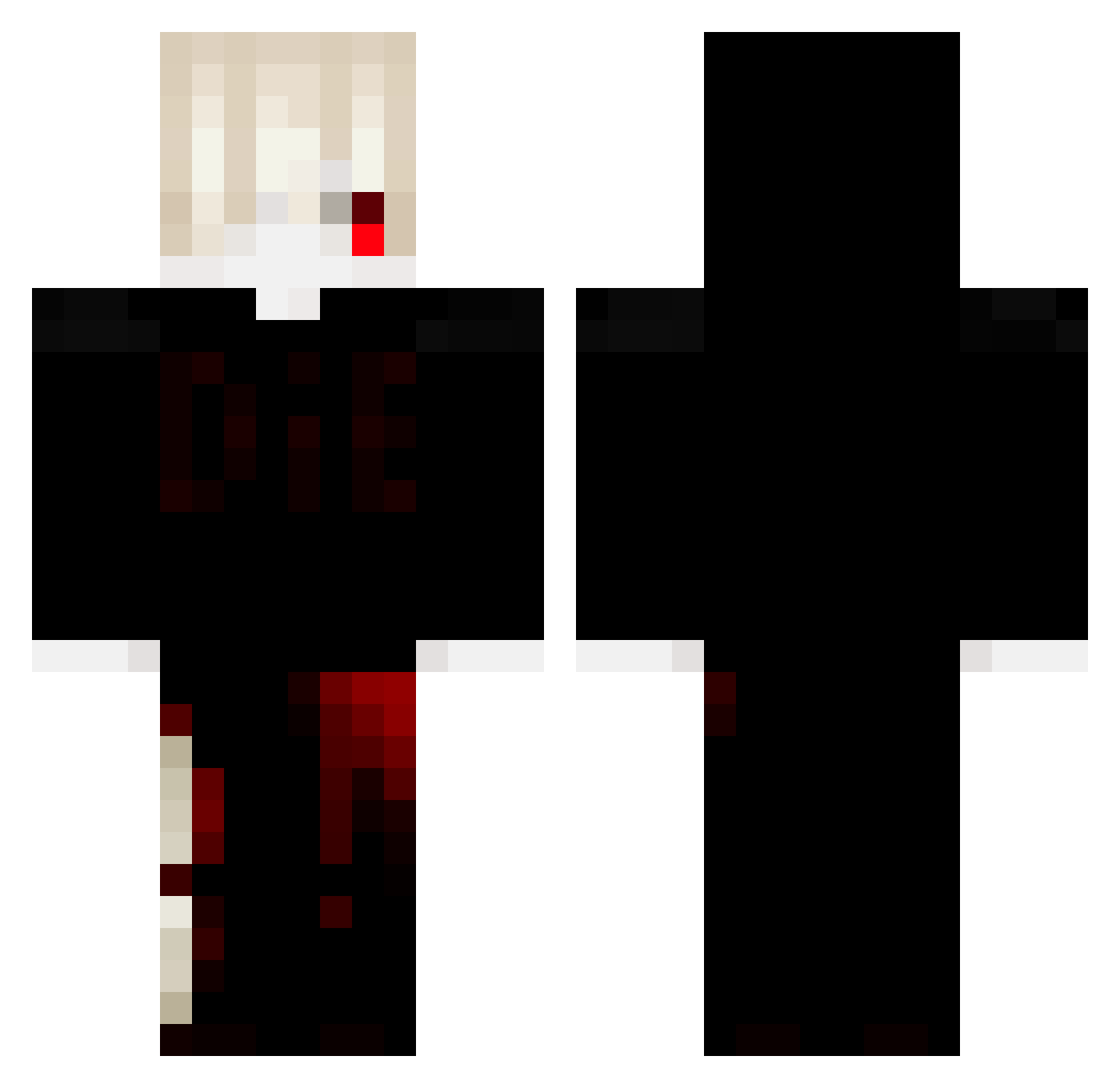 xdvq Minecraft skin, front and back view
