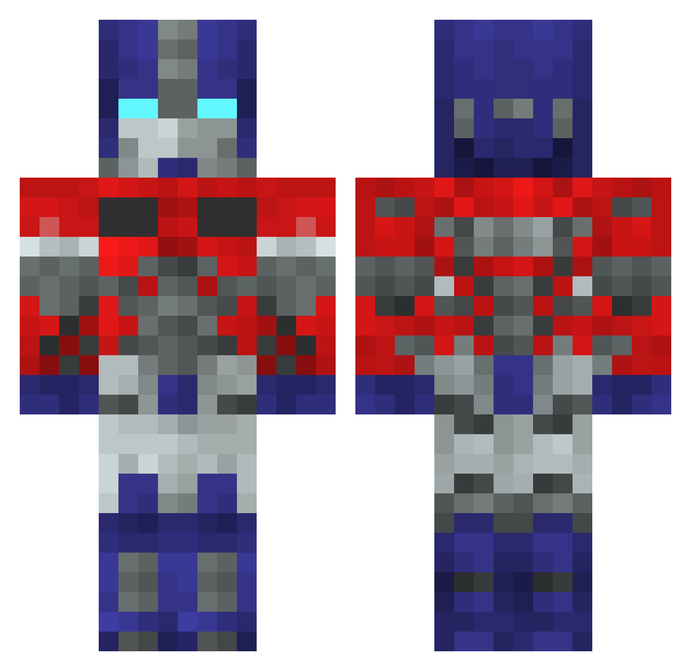 V_E Minecraft skin, front and back view