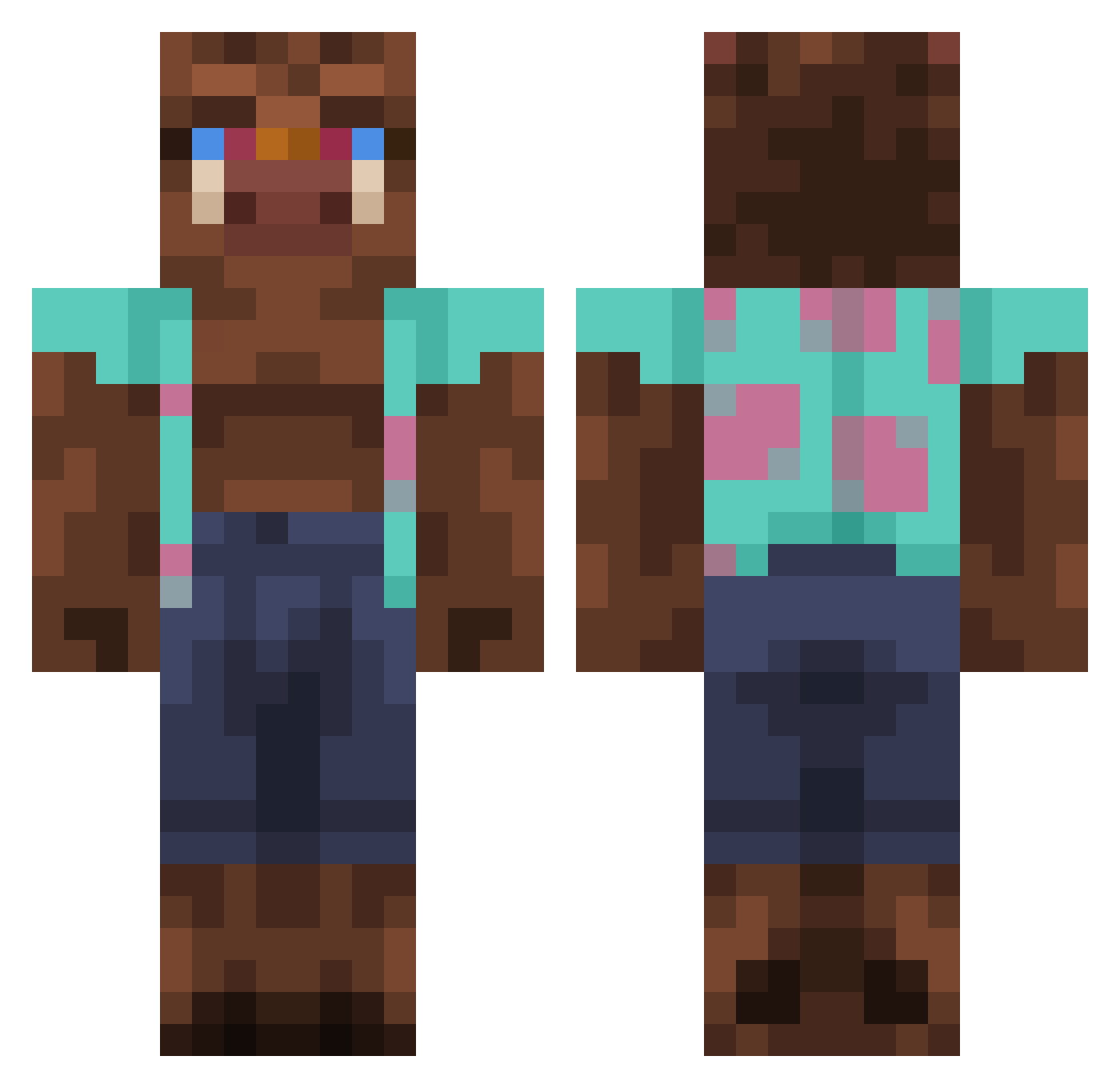 SoftailDrew Minecraft skin, front and back view