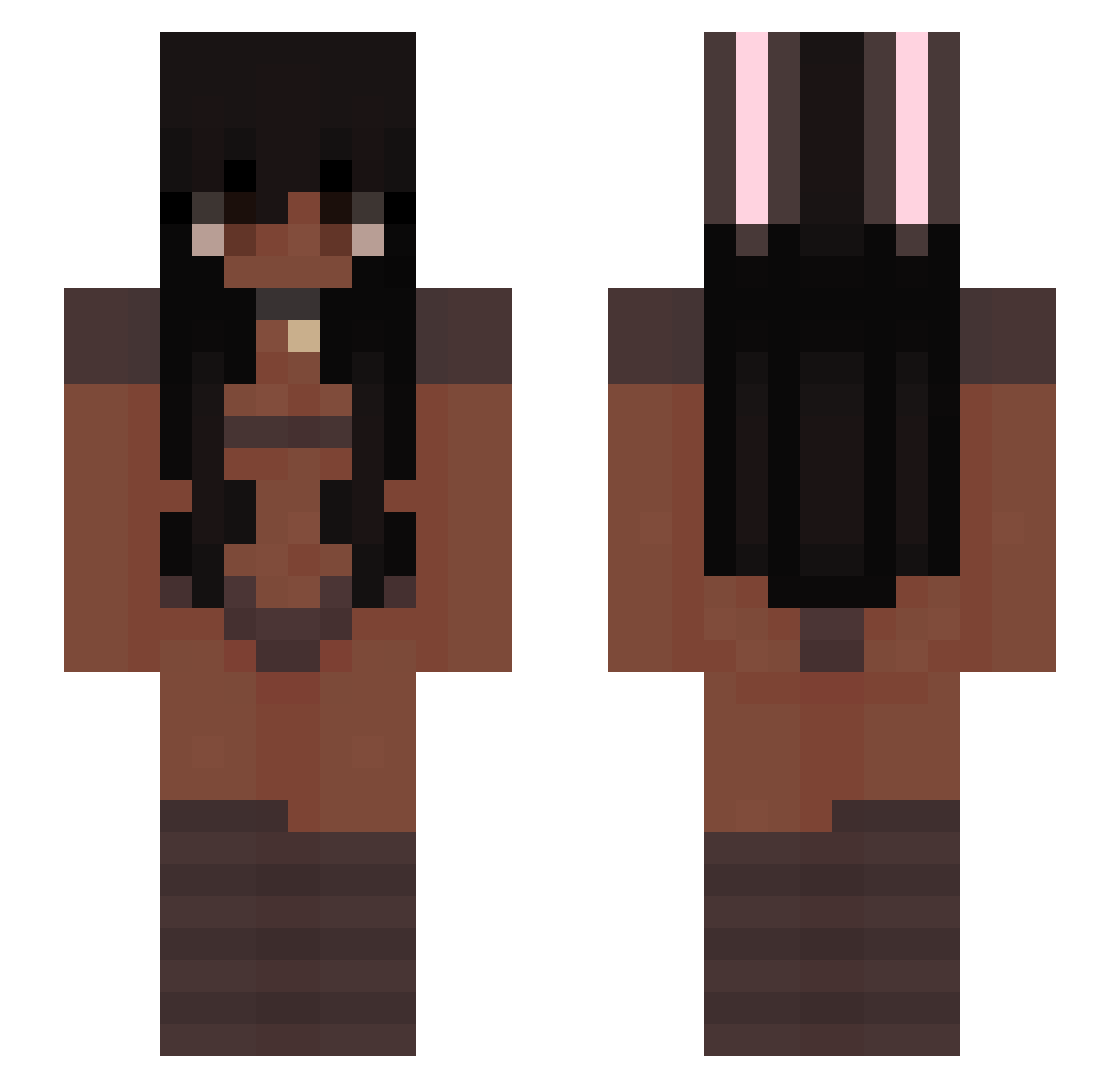 Skadra Minecraft skin, front and back view