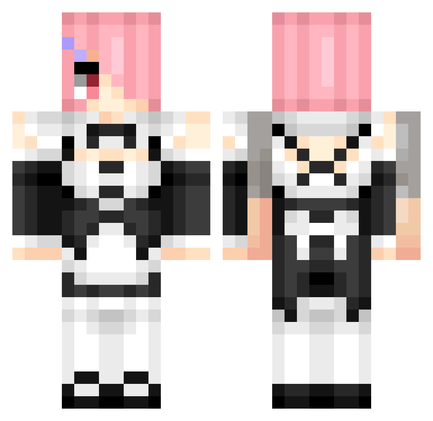 Reminori Minecraft skin, front and back view