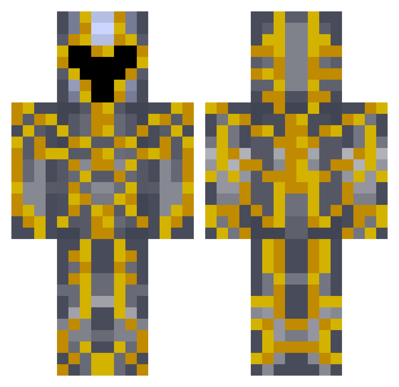 JudakZombQWAS Minecraft skin, front and back view