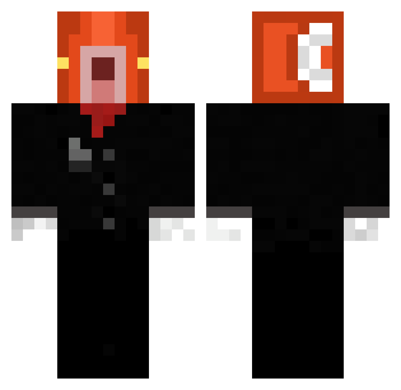 AmazingSiren Minecraft skin, front and back view