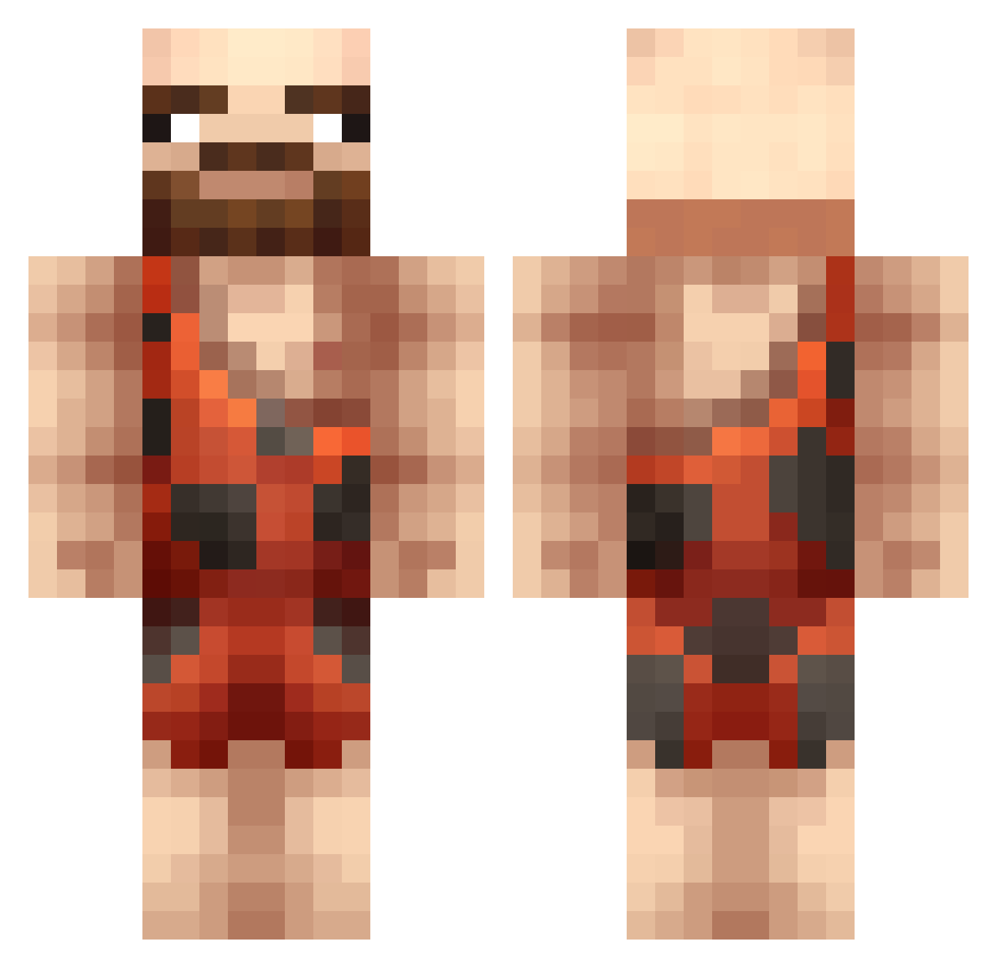 TrustAFlumph Minecraft skin, front and back view