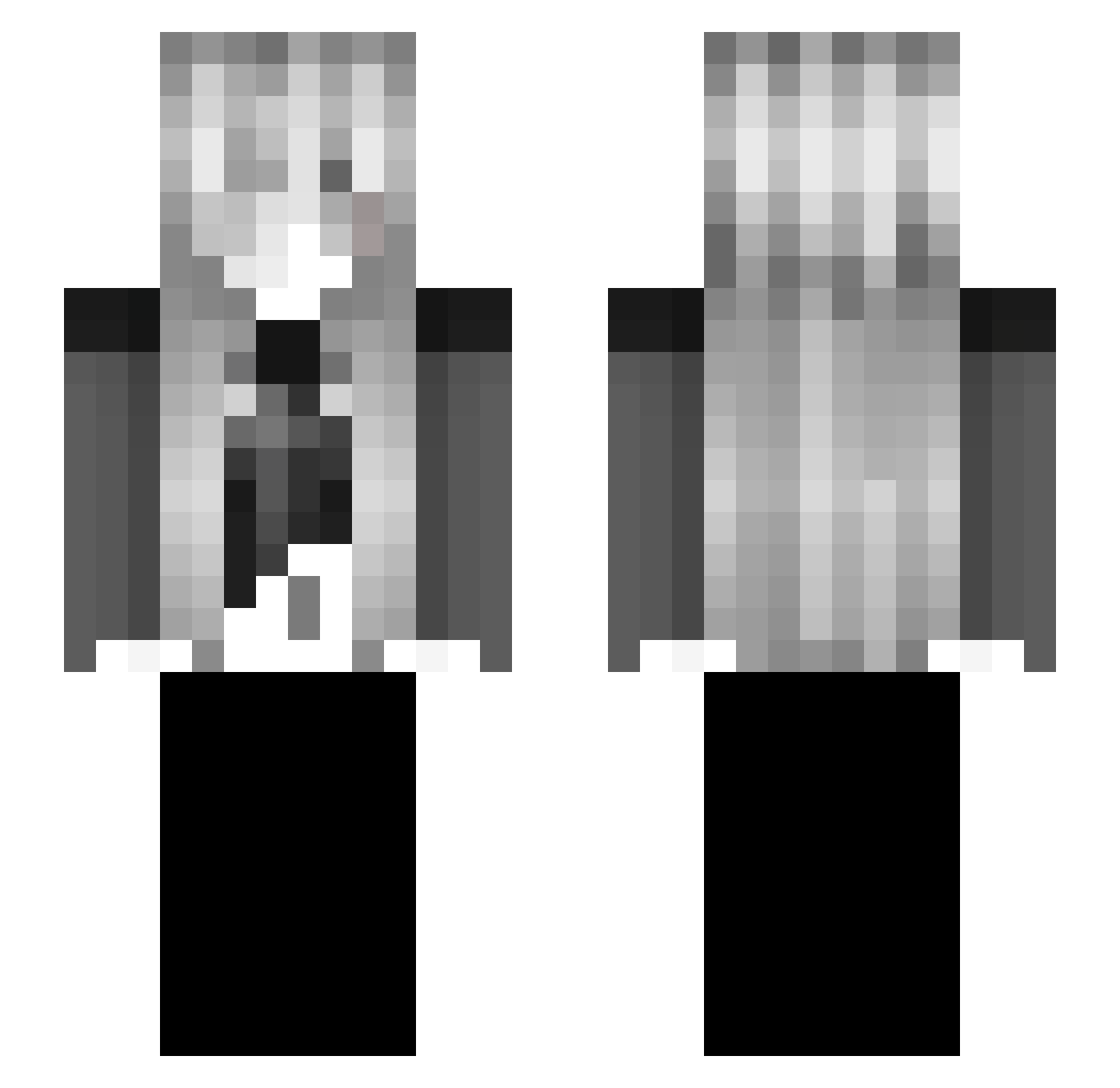 crucifice Minecraft skin, front and back view