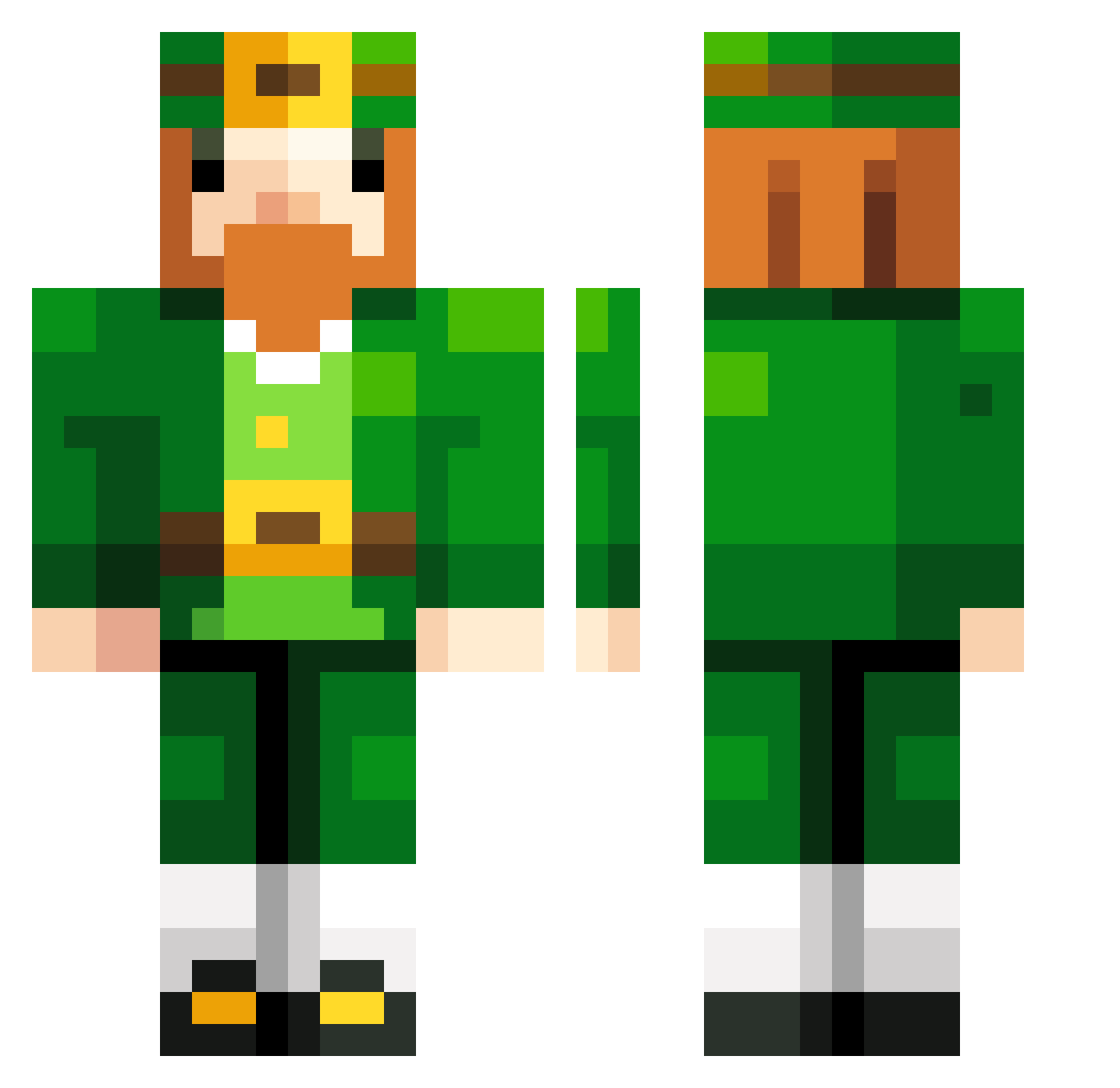 JasonCreamer Minecraft skin, front and back view