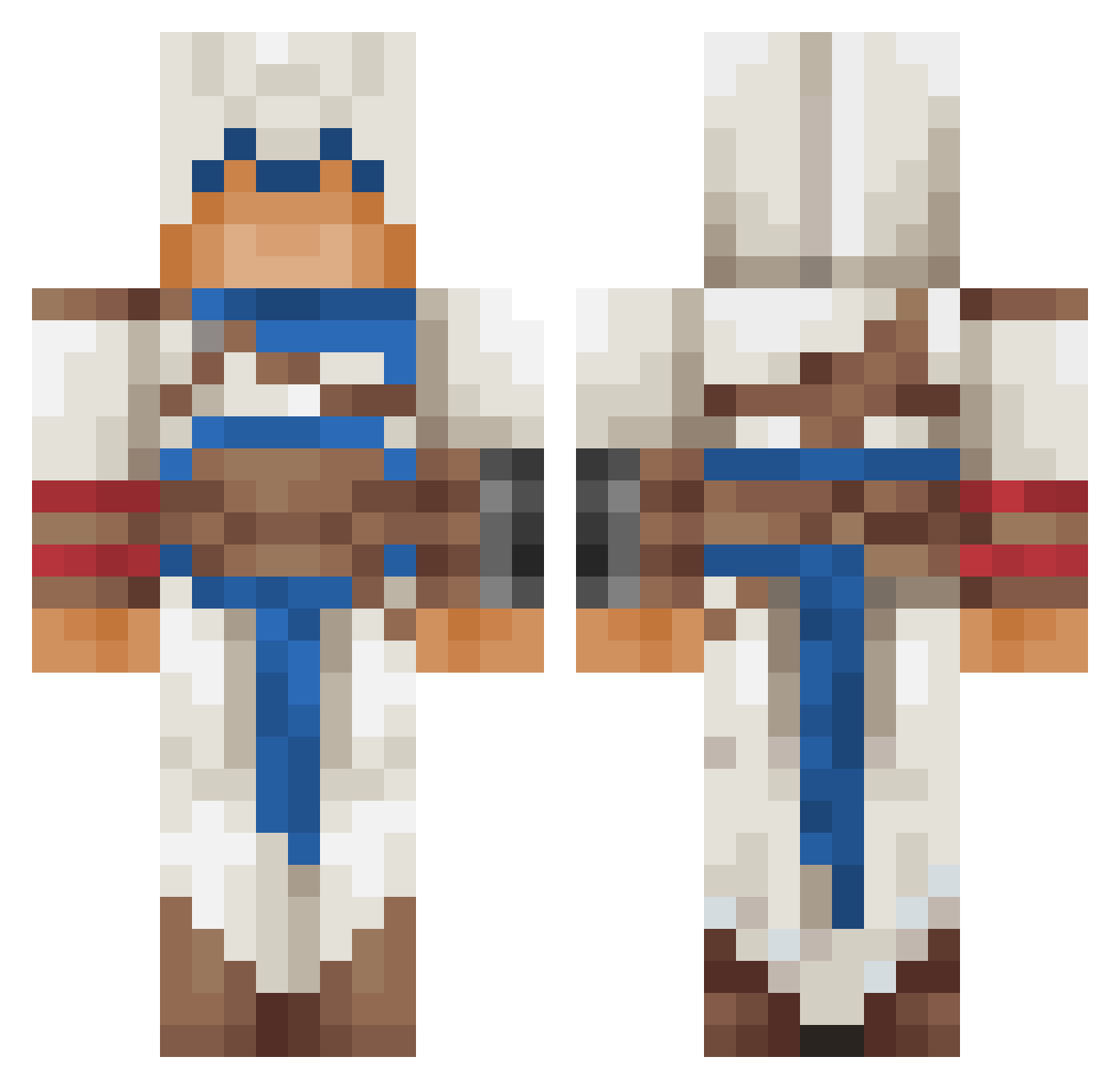 BA51MBA Minecraft skin, front and back view