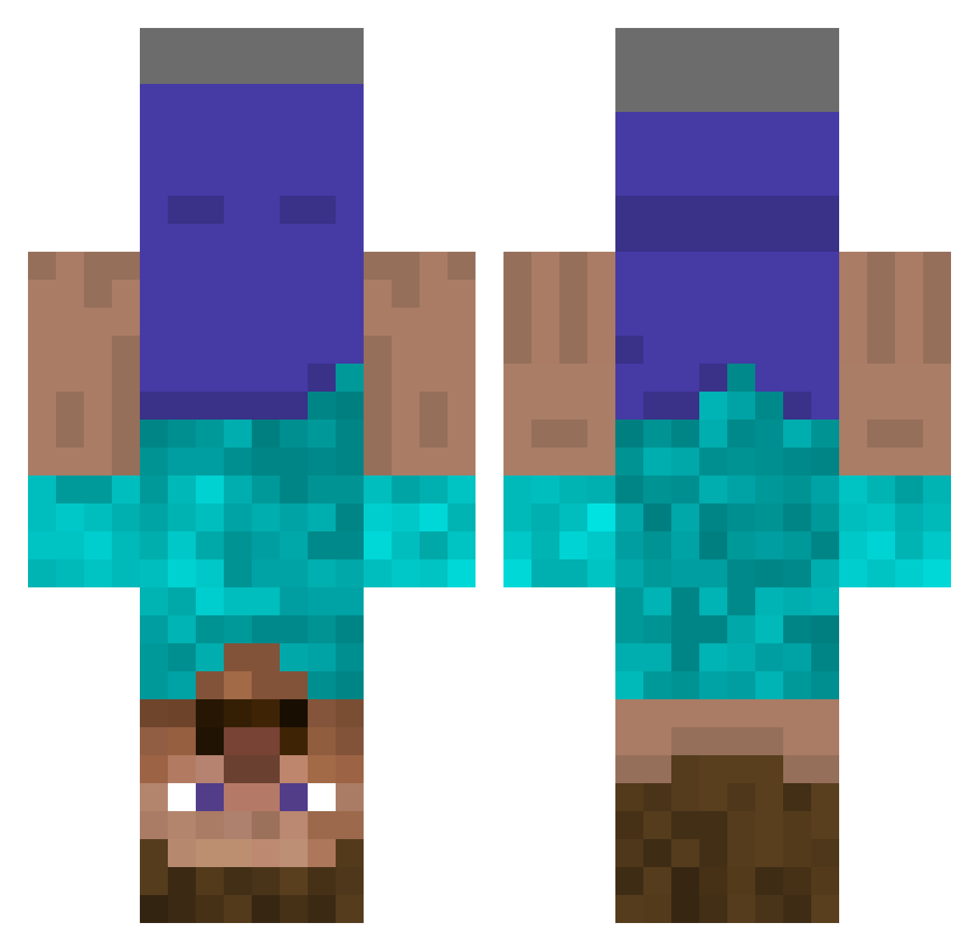 GeNi277 Minecraft skin, front and back view