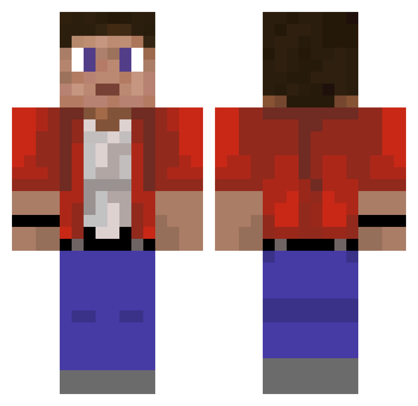 Dashi_37 Minecraft skin, front and back view