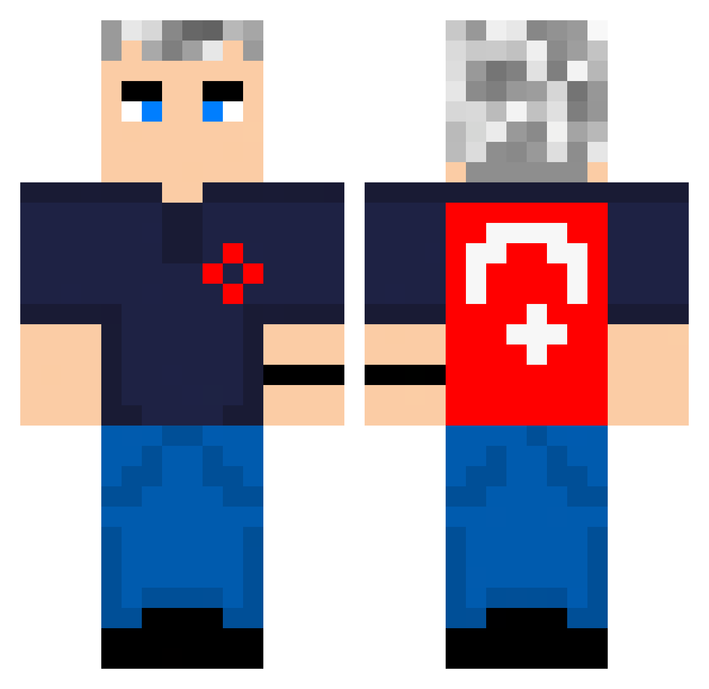 Sporcu Minecraft skin, front and back view