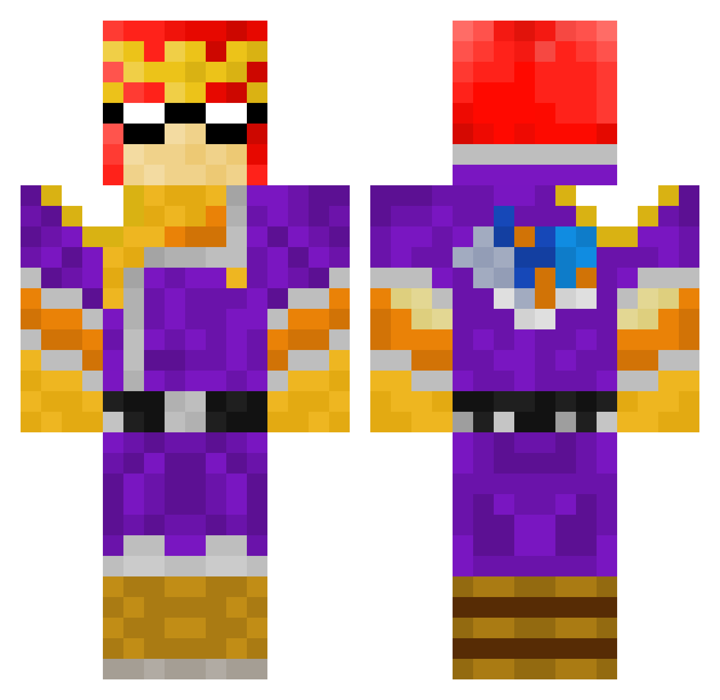 captainchicks26 Minecraft skin, front and back view