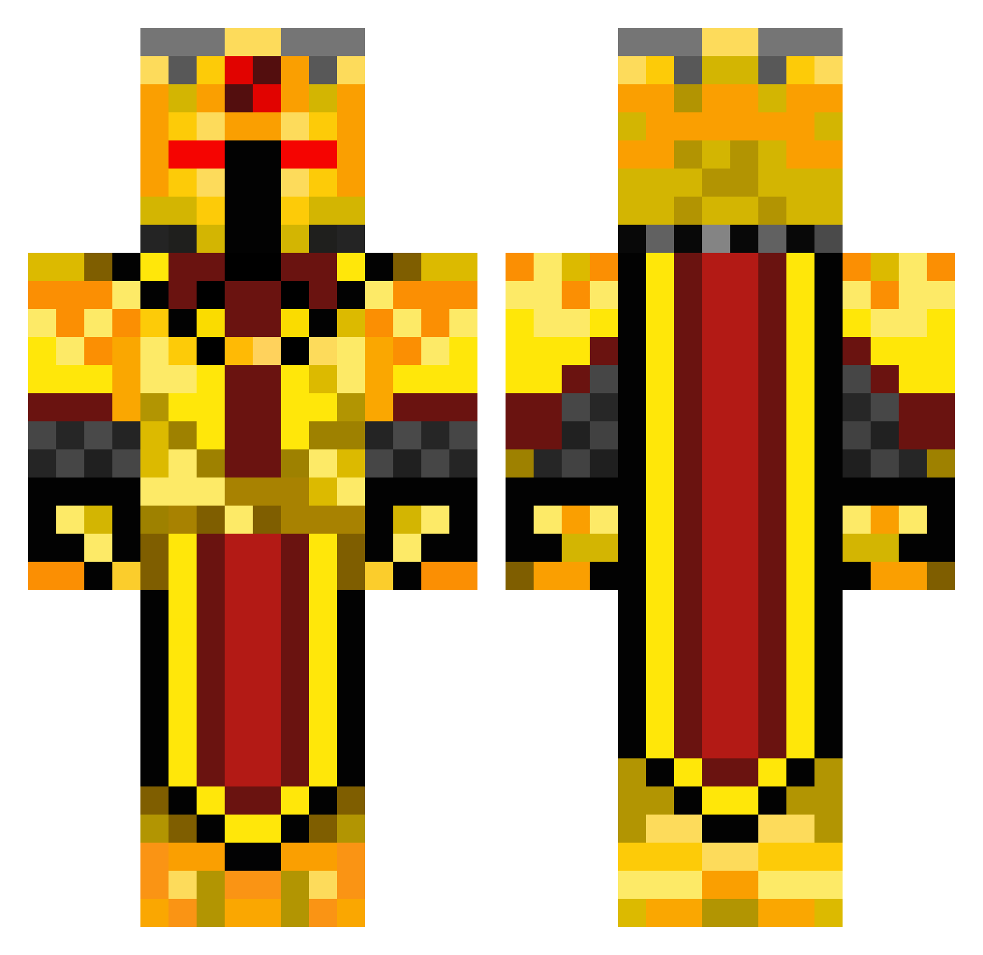 DARK_ZOUL Minecraft skin, front and back view