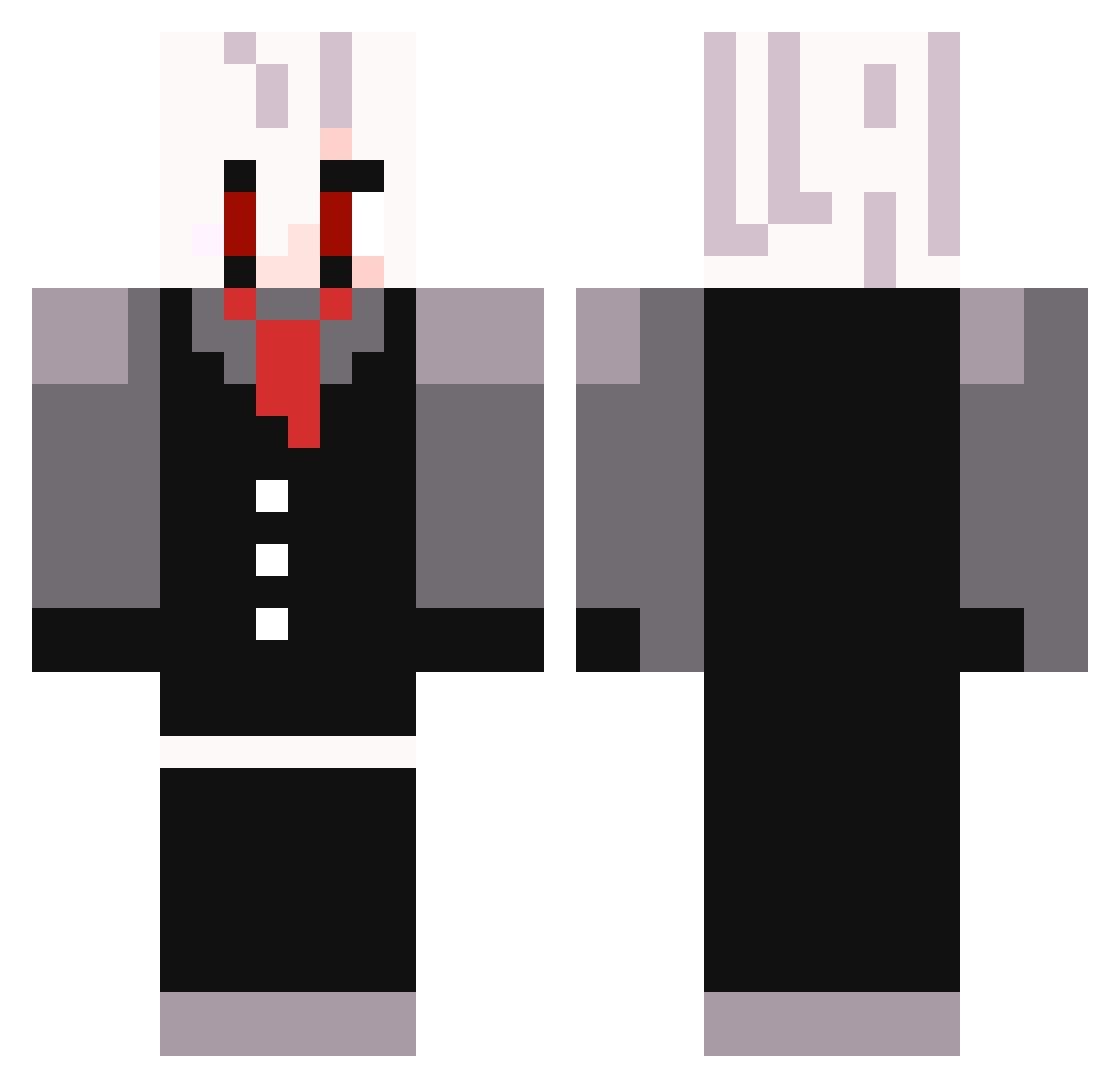 Golthior Minecraft skin, front and back view