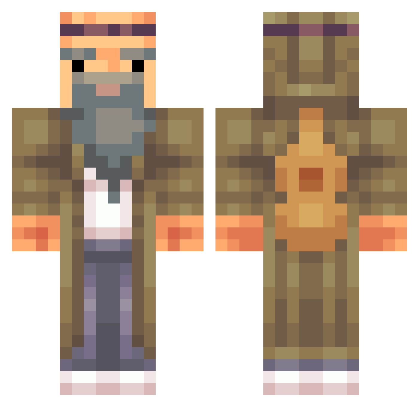 Novaheat3 Minecraft skin, front and back view