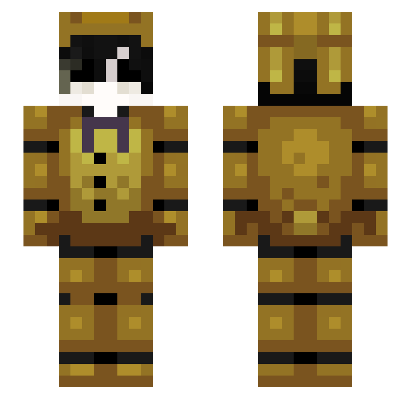 ThePuppetMike Minecraft skin, front and back view