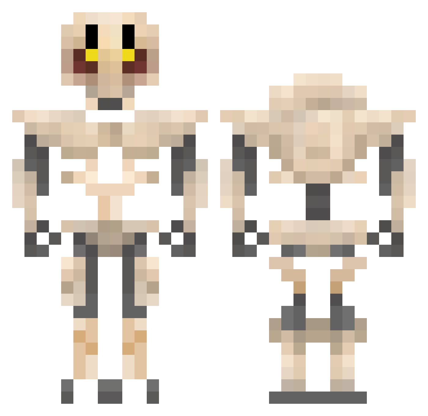 Elpolloman803 Minecraft skin, front and back view