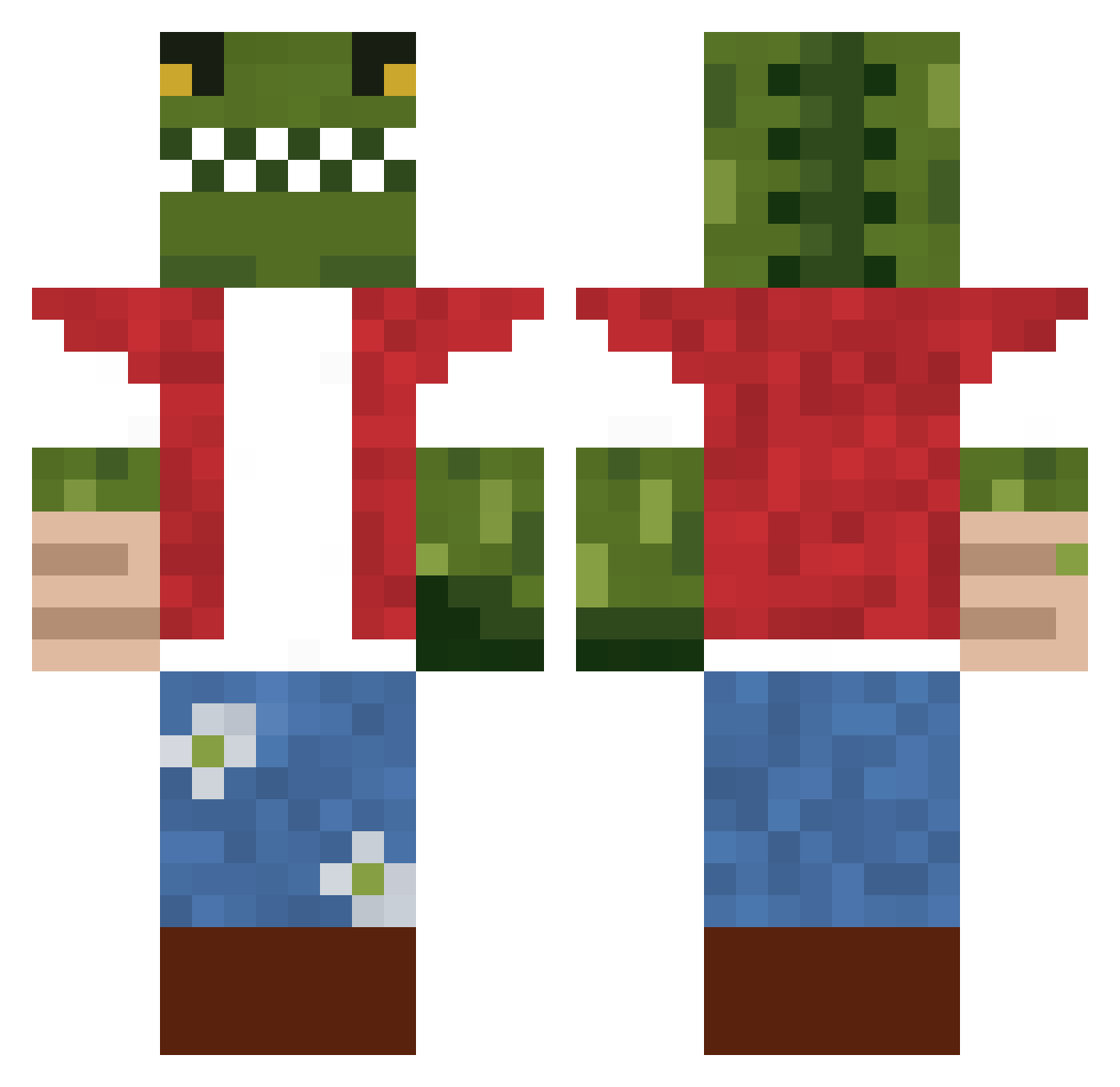 CaptnCroc109 Minecraft skin, front and back view