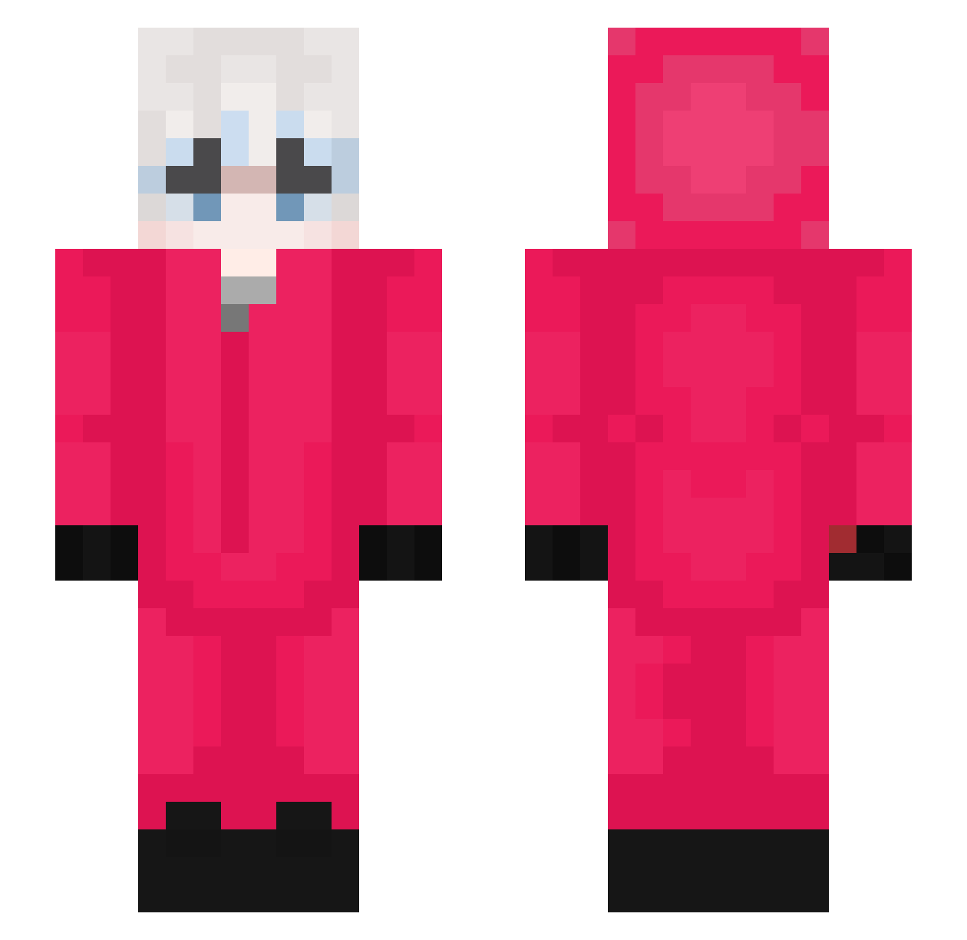 comthru Minecraft skin, front and back view