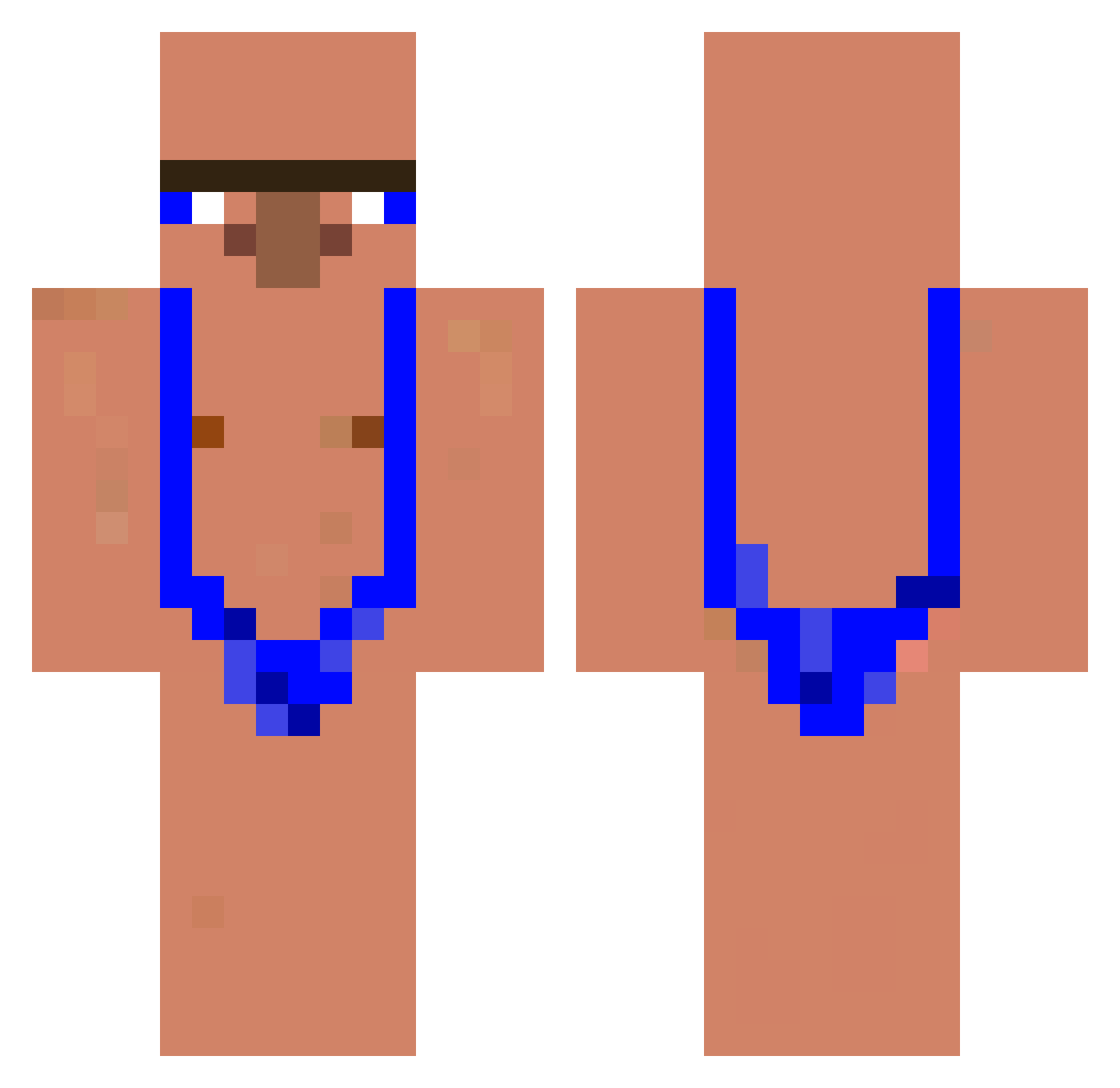 UNUUB Minecraft skin, front and back view