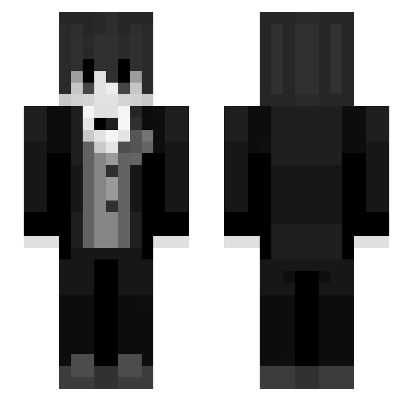 OnlyOneNumber Minecraft skin, front and back view