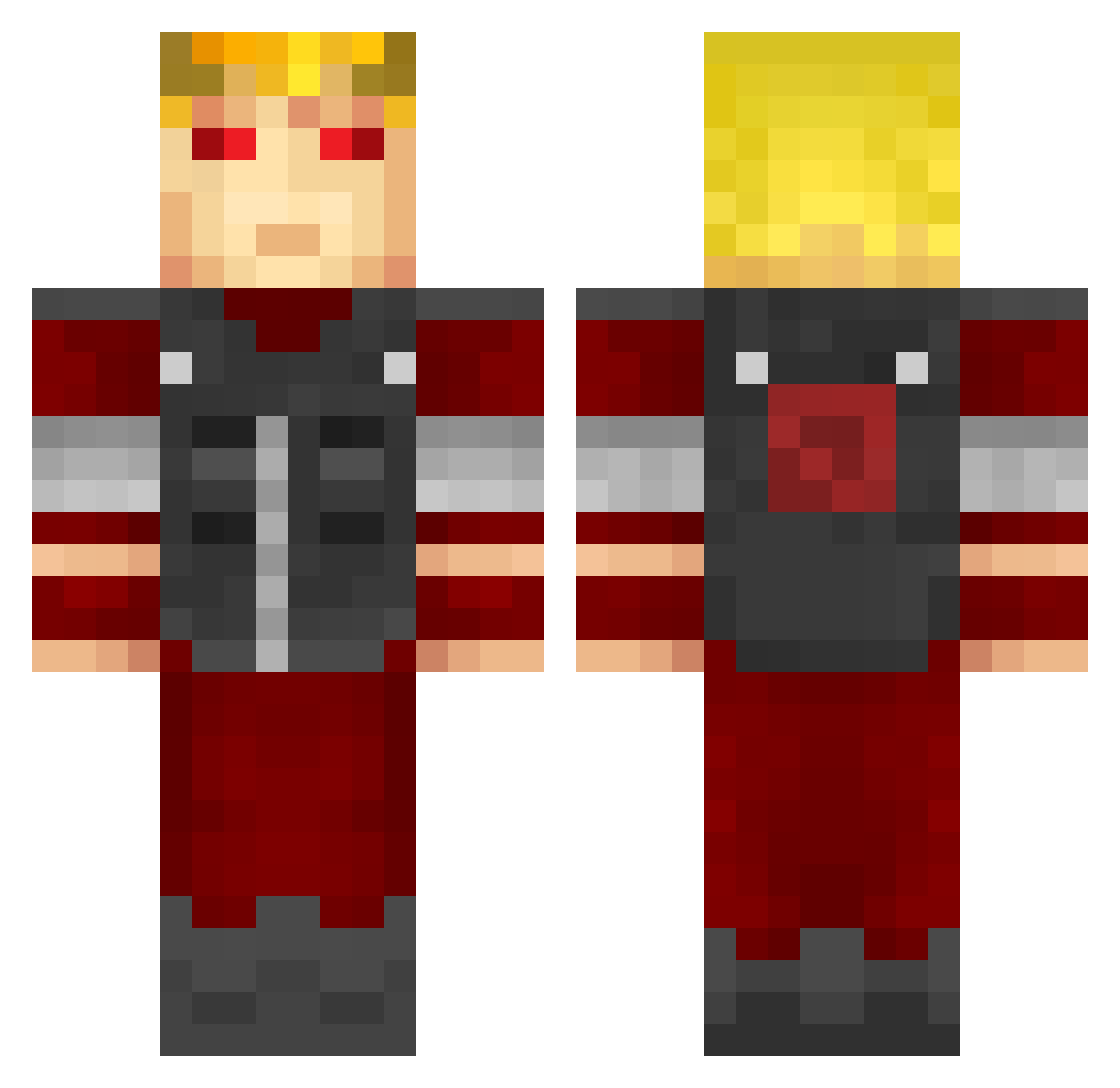 waywarden Minecraft skin, front and back view