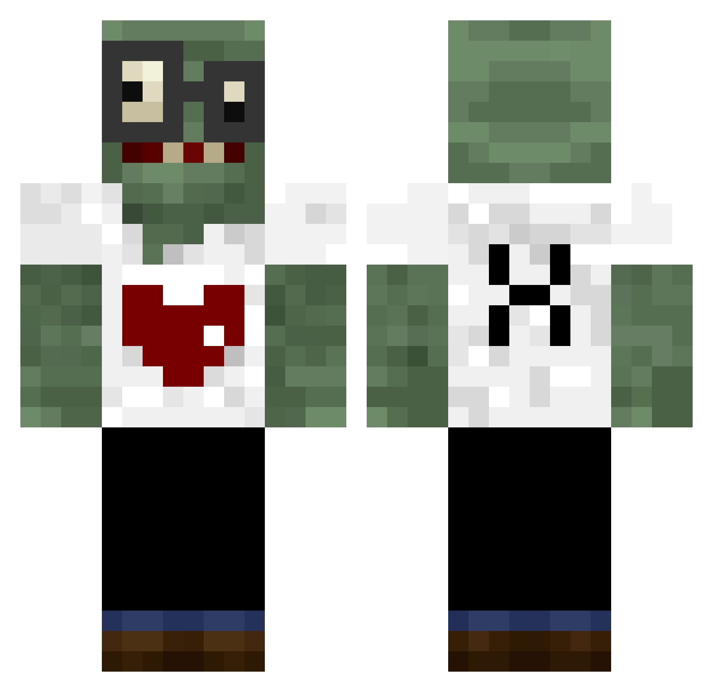 xavisaint Minecraft skin, front and back view