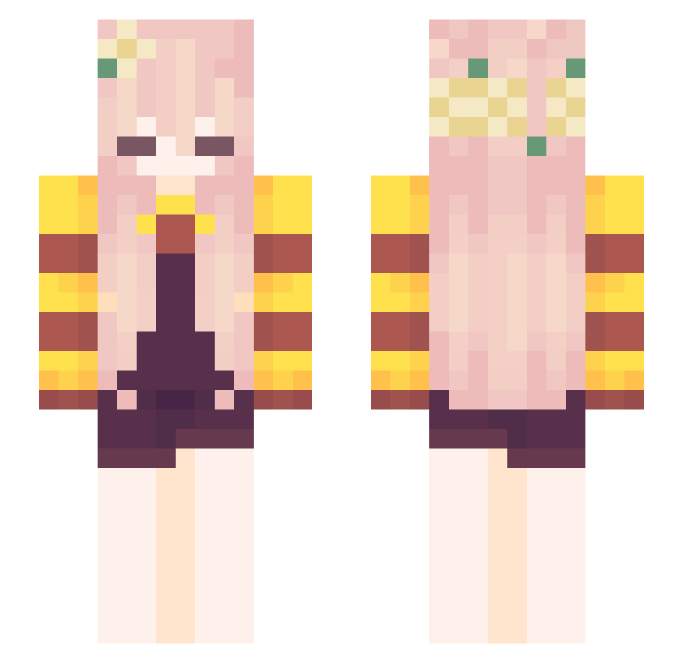 Thepro2798 Minecraft skin, front and back view