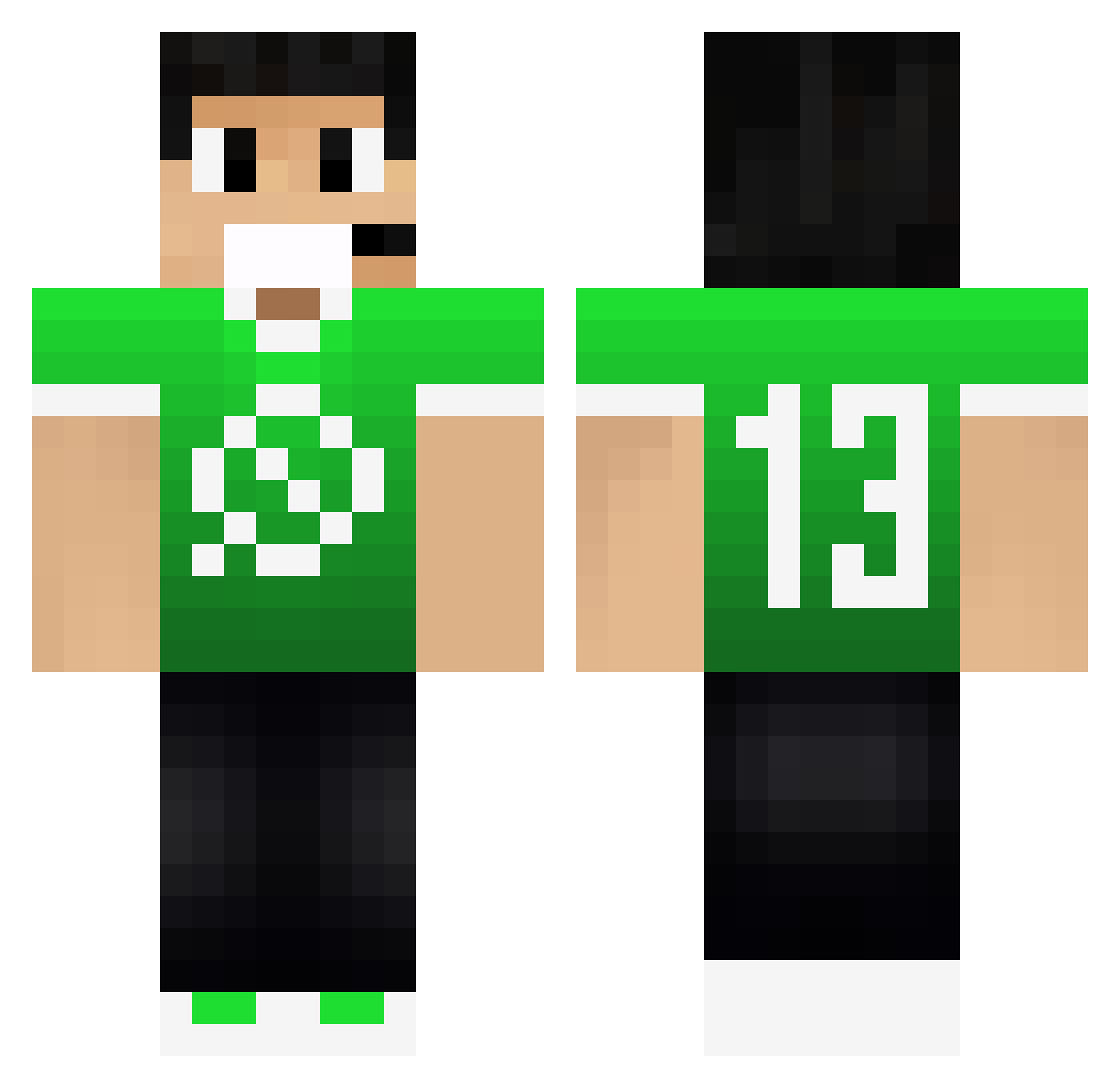 sadwcrafwk Minecraft skin, front and back view