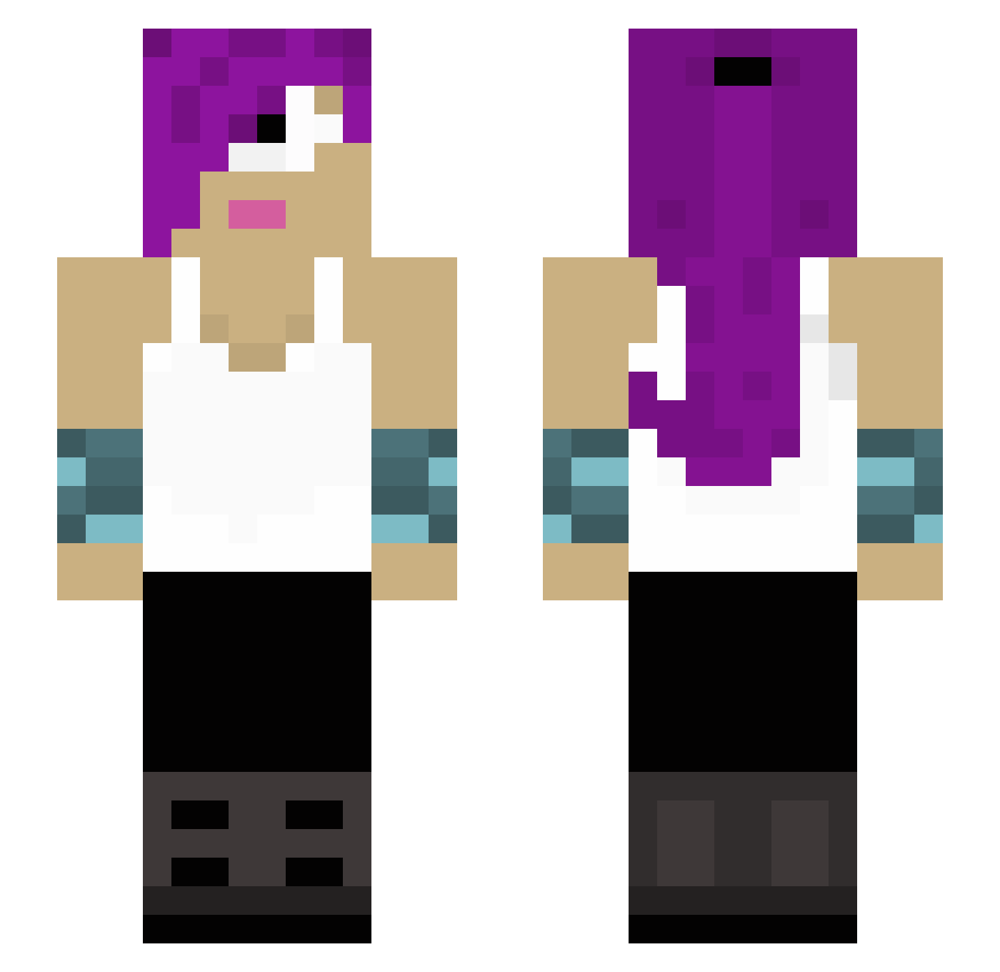 Anastazi Minecraft skin, front and back view