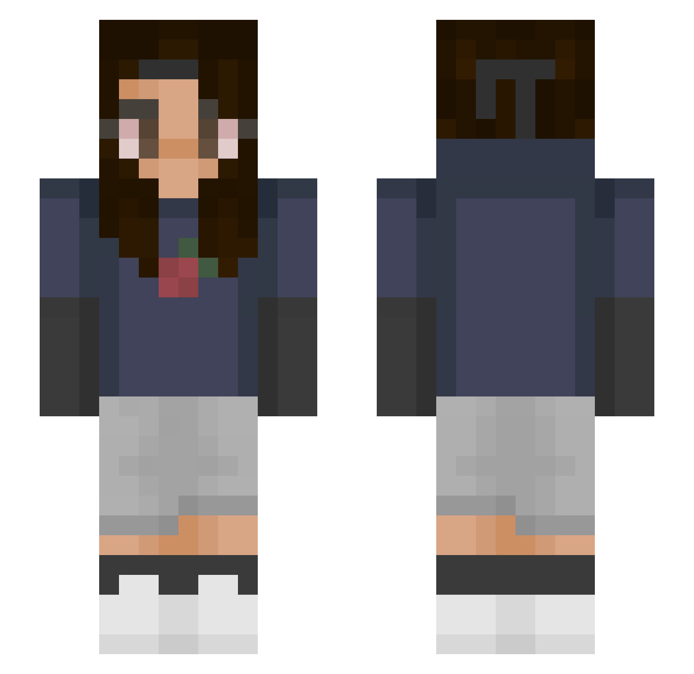 Sugarlazuli Minecraft skin, front and back view